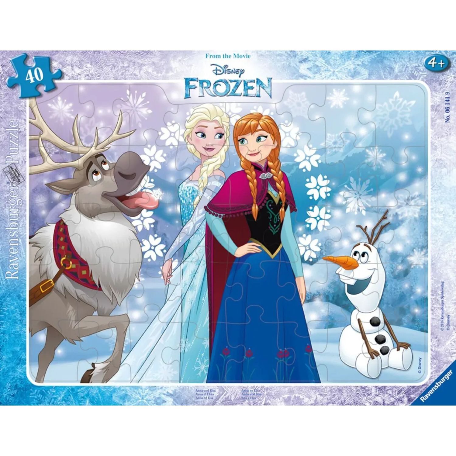 Ravensburger Puzzle Kinderpuzzle 40 Teile - Disney Die Eiskönigin - Anna und Elsa, 40 Puzzleteile