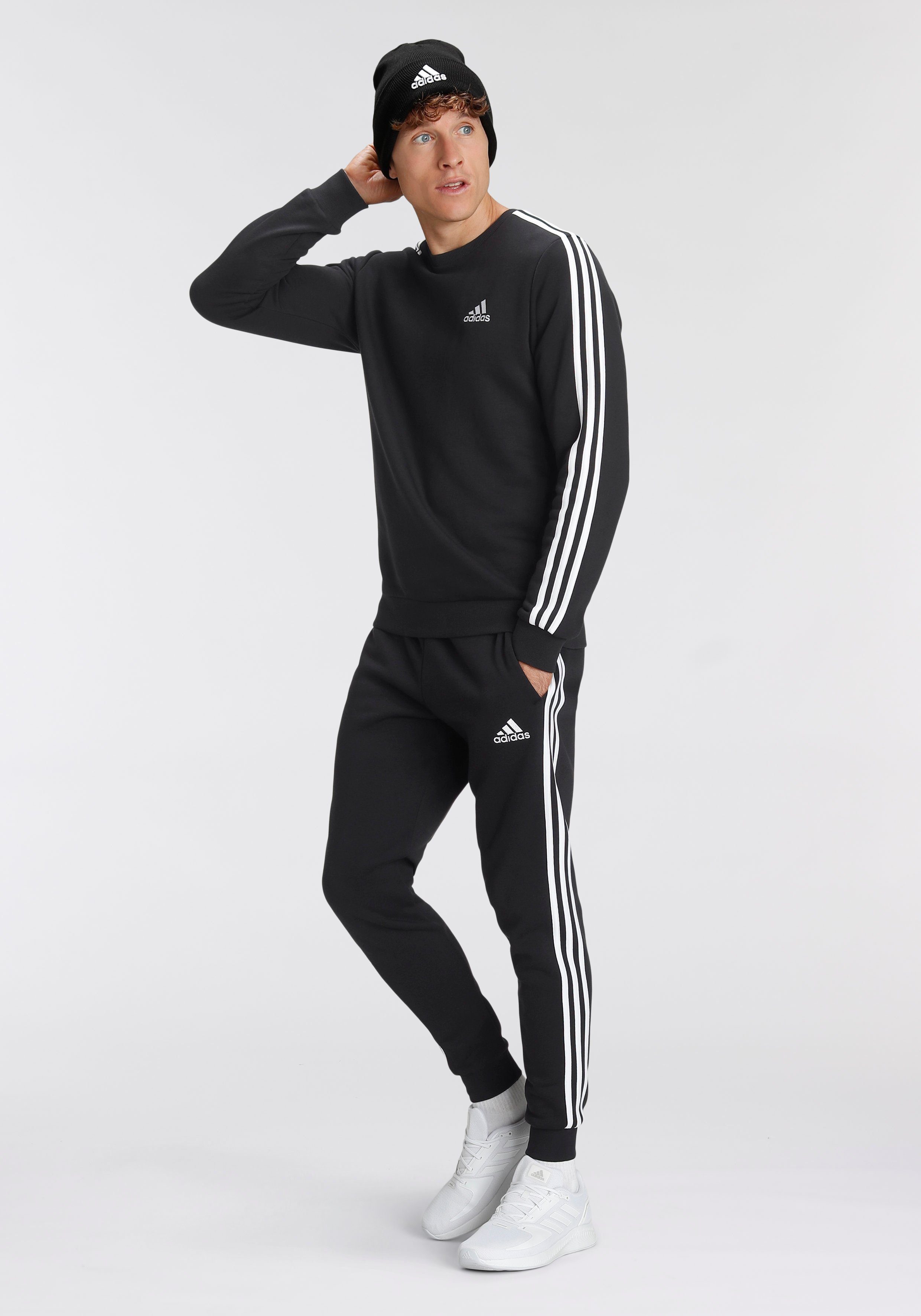 ESSENTIALS adidas FLEECE 3-STREIFEN Sweatshirt Sportswear
