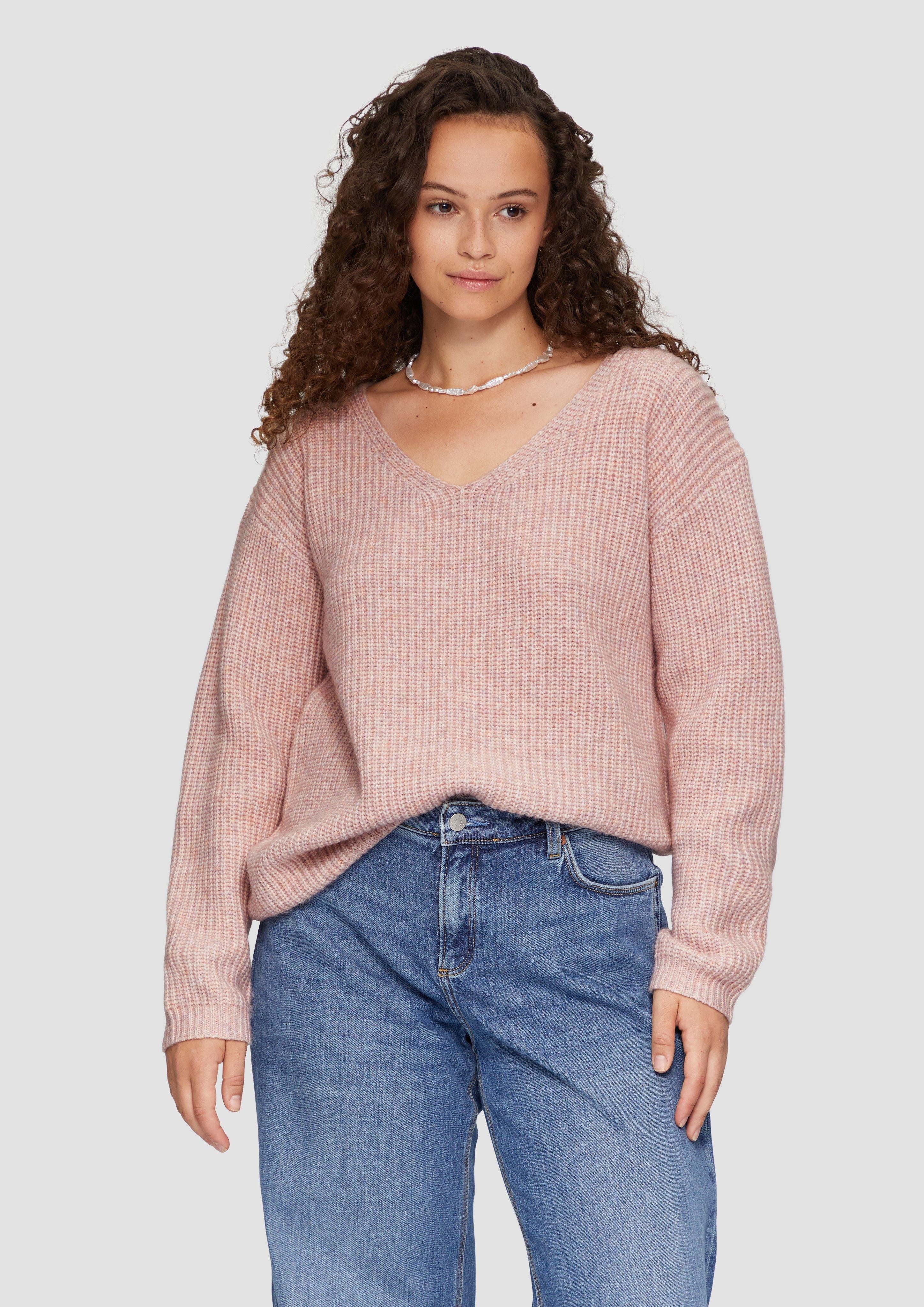 Strickpullover Weicher Strickpullover mit V-Ausschnitt