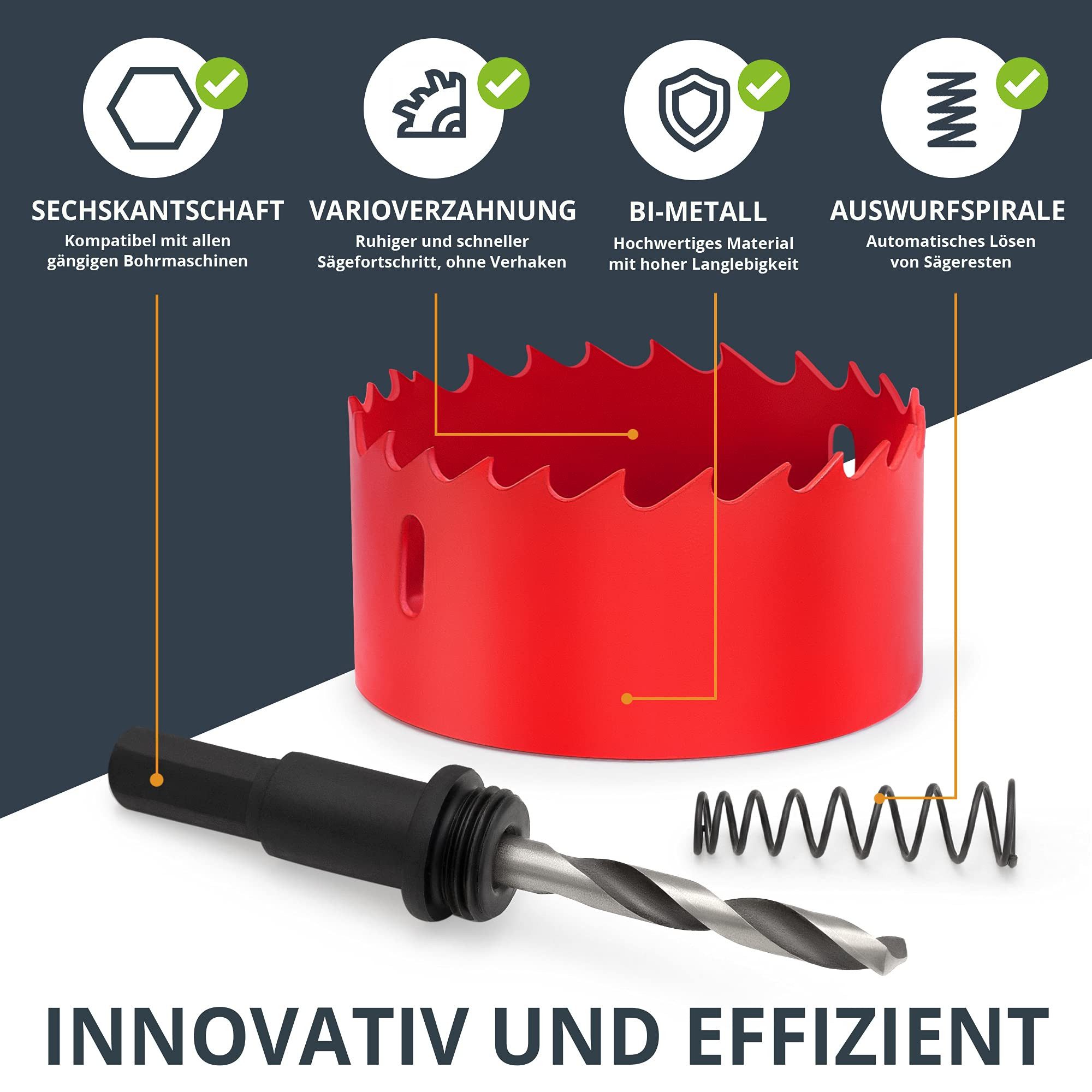 BAURIX Lochsäge Bi-Metall verschiedene Größen, Ø 68 mm, I Ultimative Bohrkr günstig online kaufen