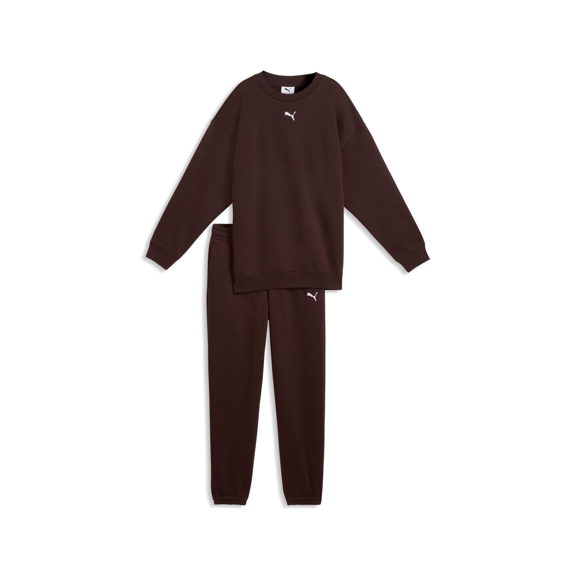 PUMA Trainingsanzug LOUNGEWEAR OVERSIZED SWEAT SUIT FL G (2-tlg), mit elastischem Bund, mit gerippten Bündchen, mit Seitentaschen