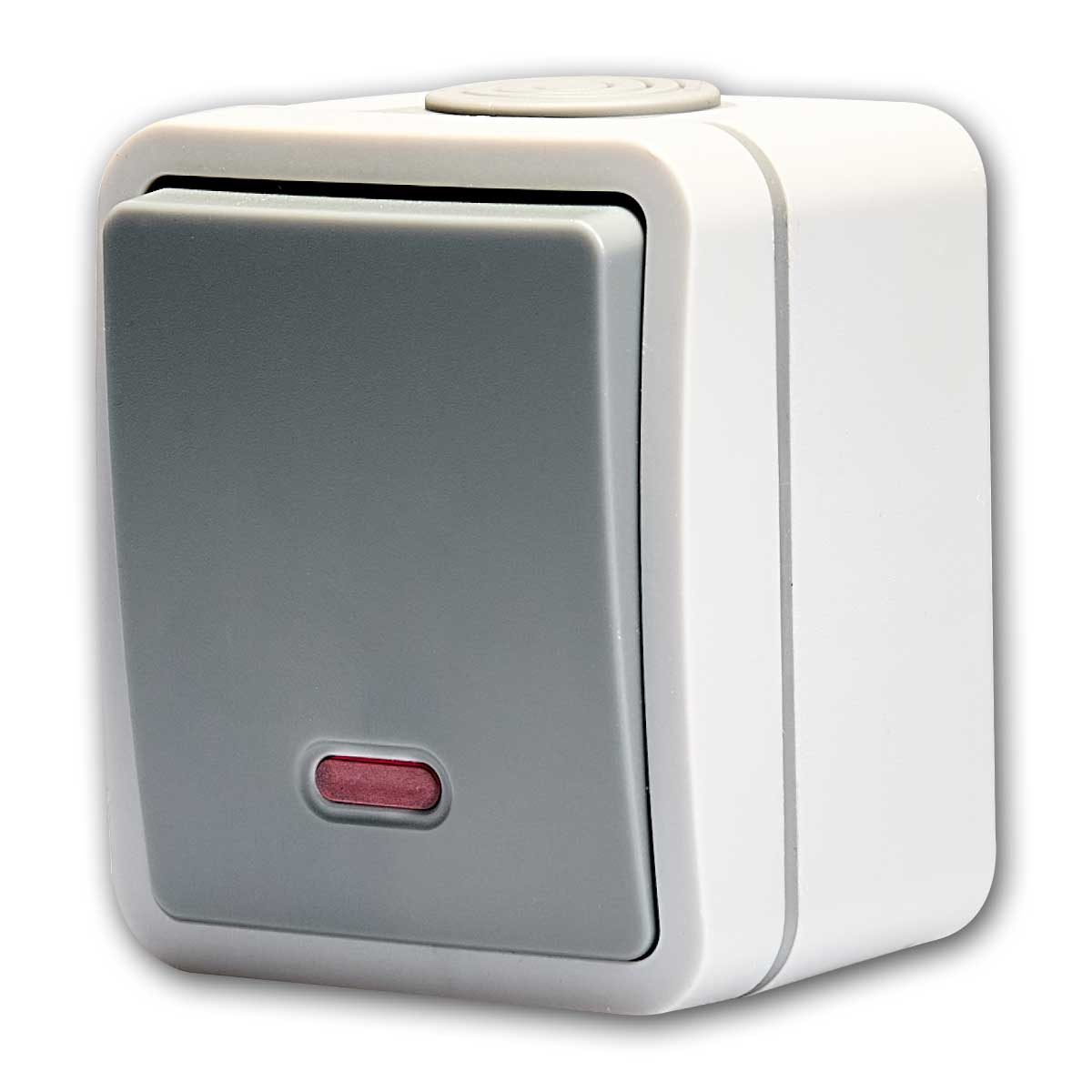 McPower Lichtschalter FIX Schalter mit LED IP54 250V~/10A, Steckanschlu
