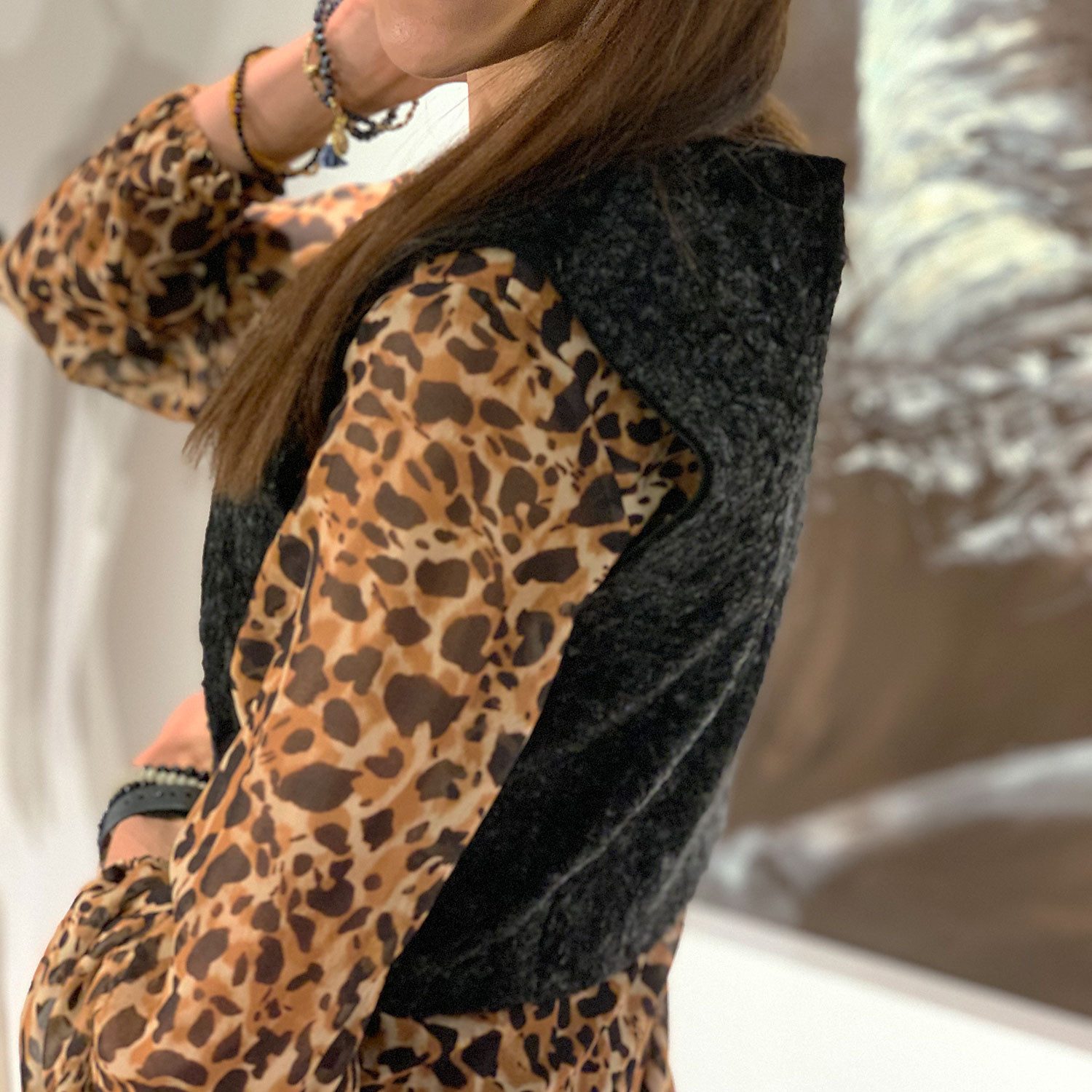 von hohenstein Fellweste Fell-Weste Ellen Shearling curly schwarz