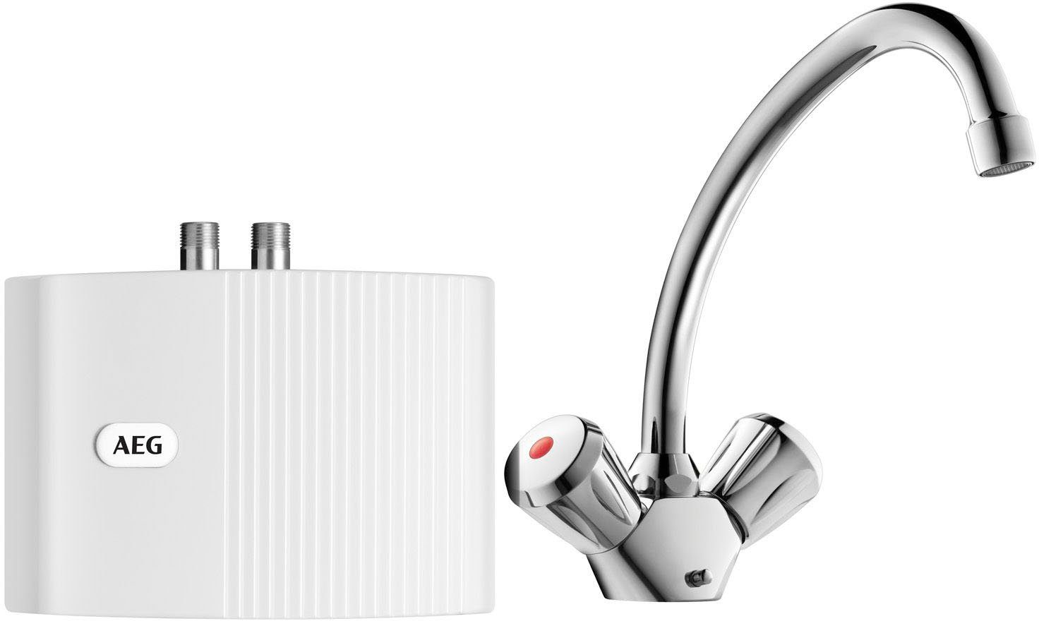 AEG Klein-Durchlauferhitzer MTD 350 hydraulisch, nur fürs Handwaschbecken,  3,5 kW, mit Stecker, druckfest+drucklos