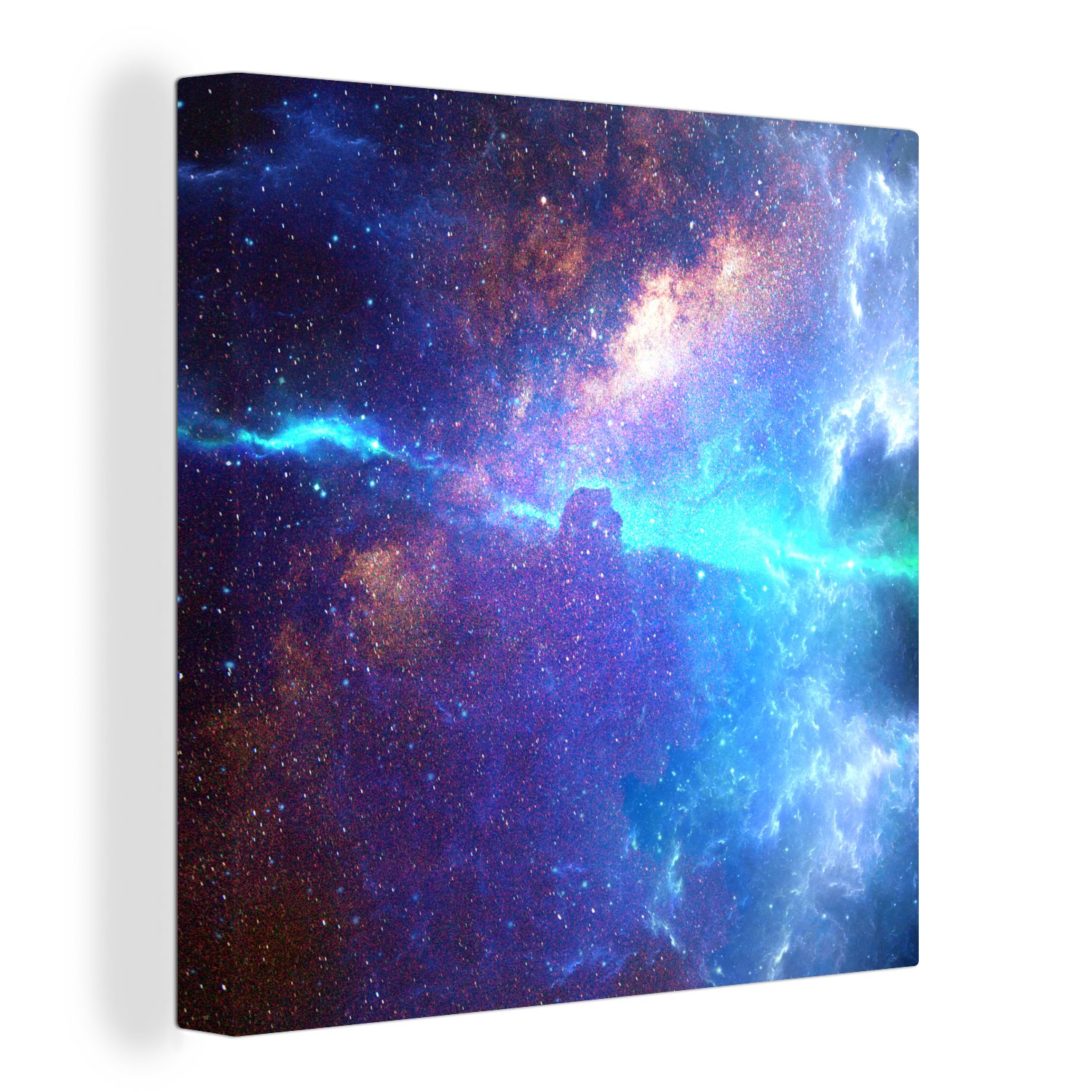 Leinwand St), (1 OneMillionCanvasses® für Weltraum - Leinwandbild Bilder Schlafzimmer Sterne - Wohnzimmer Blau,