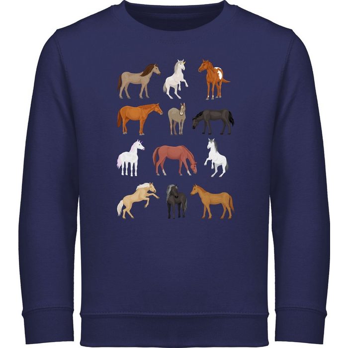 Shirtracer Sweatshirt Pferde Reihe - Tiermotiv Animal Print - Kinder Premium Pullover pullover pferd jungen 140 - pferde sweatshirt mit spruch