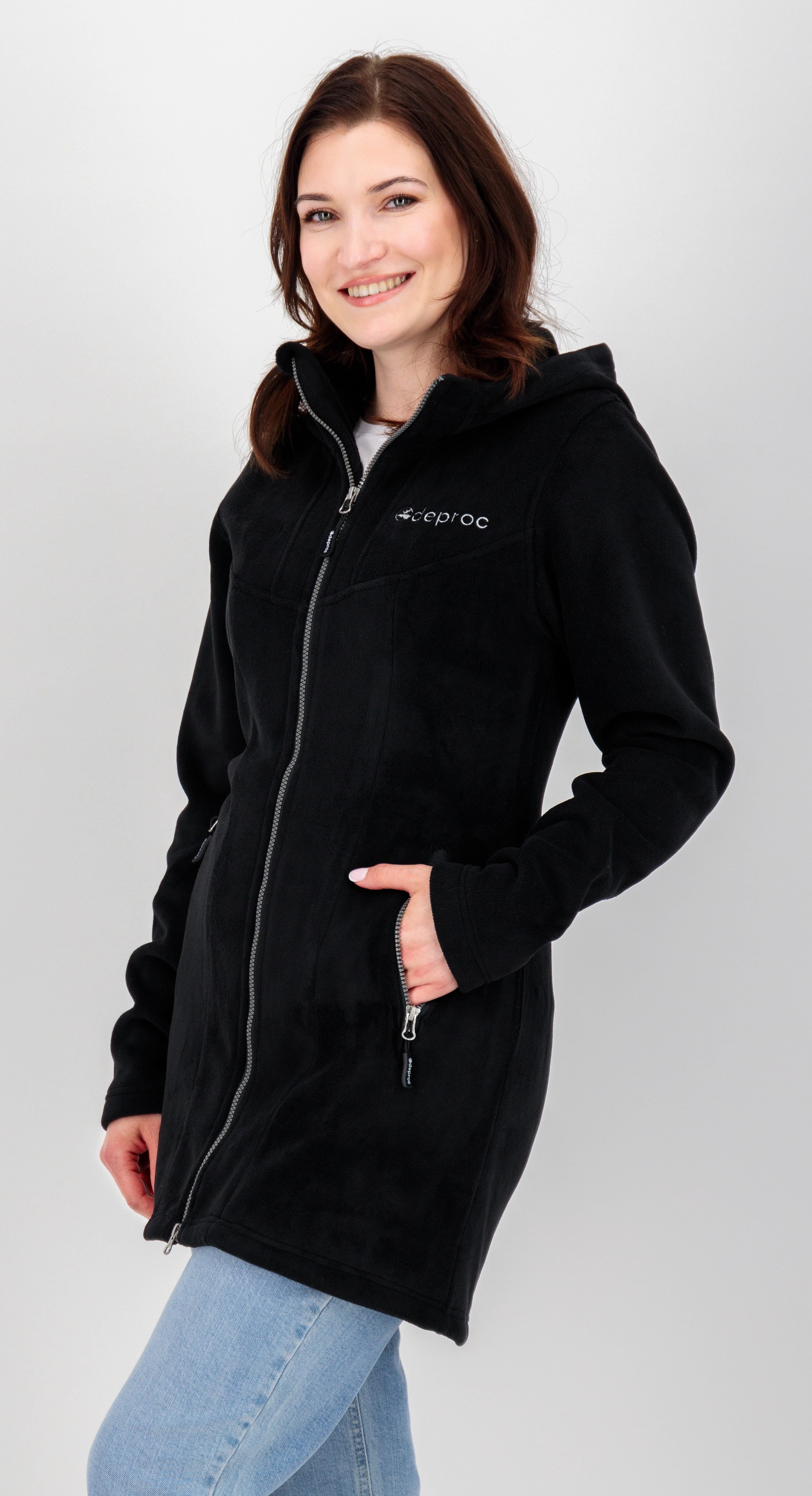 DEPROC Active Fleecejacke WAWA PEAK OS Fleecemantel, Fleece, Mid-Layer auch in großen Größen