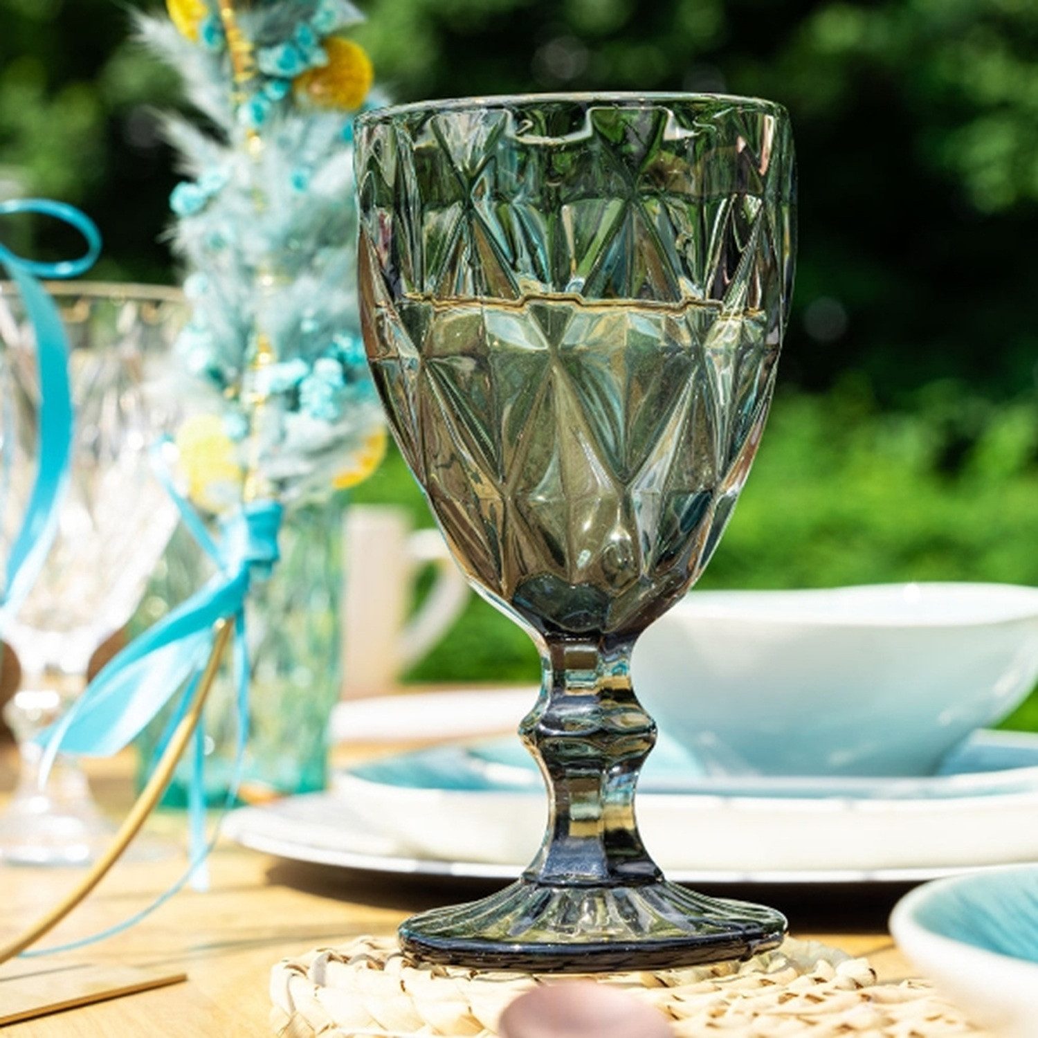 Werner Voß Tasse Weinkelch "Basic" anthrazit – 0,25 l, Glas, Ø 9 cm, H 17 cm, auf Fuß