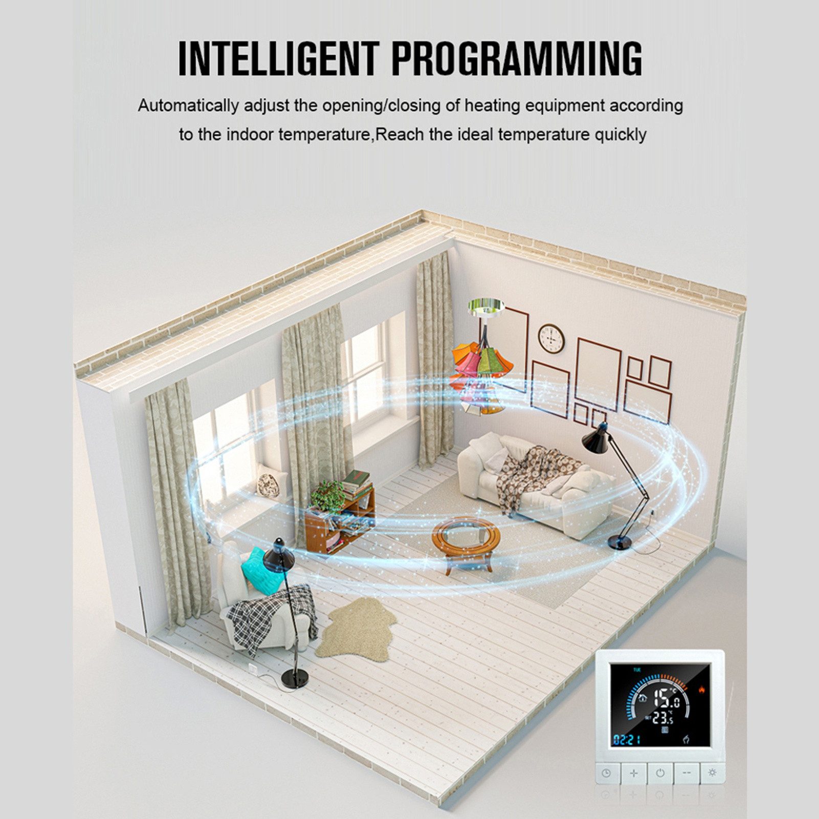 cocosity Heizkörperthermostat Digitaler Thermostat mit LCD-Displaysensor fü günstig online kaufen