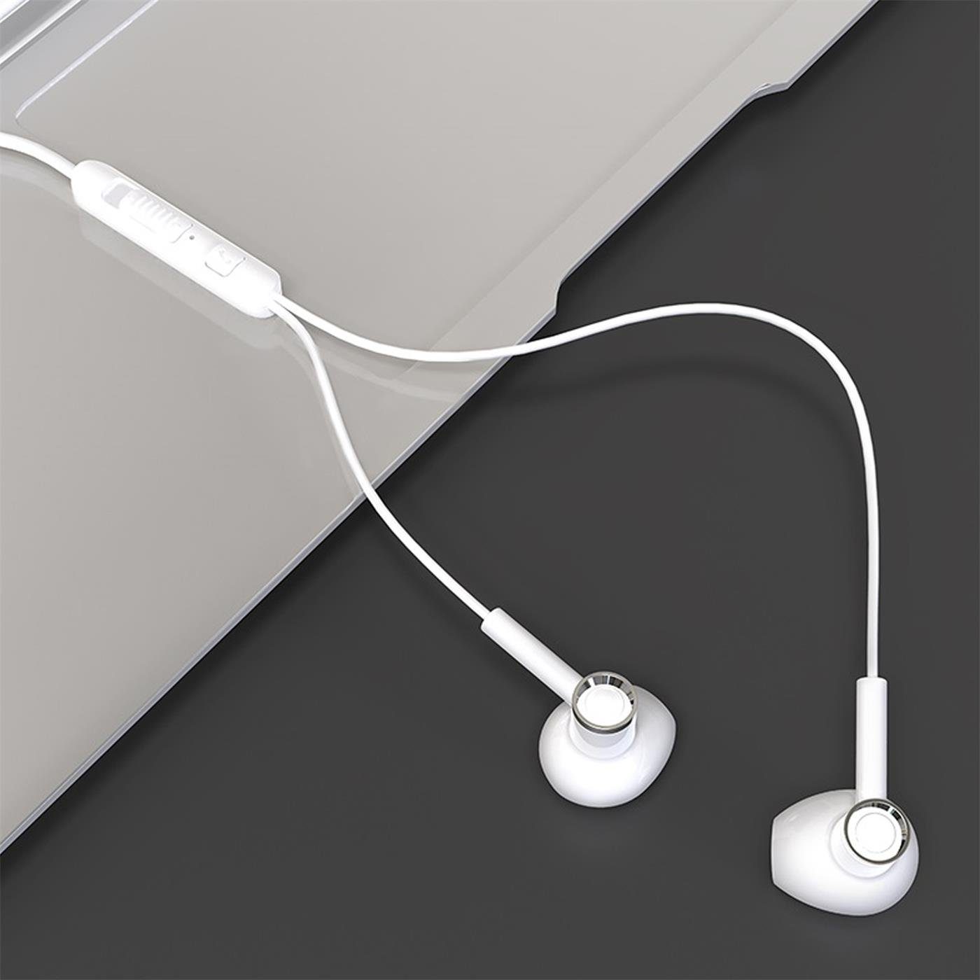 HOCO M47 Beats) In Weiss 3,5mm Ear Klinke Smartphone-Headset Mikrofon 3.5 mit (Köpfhörer Headset mm Canorous Klinke
