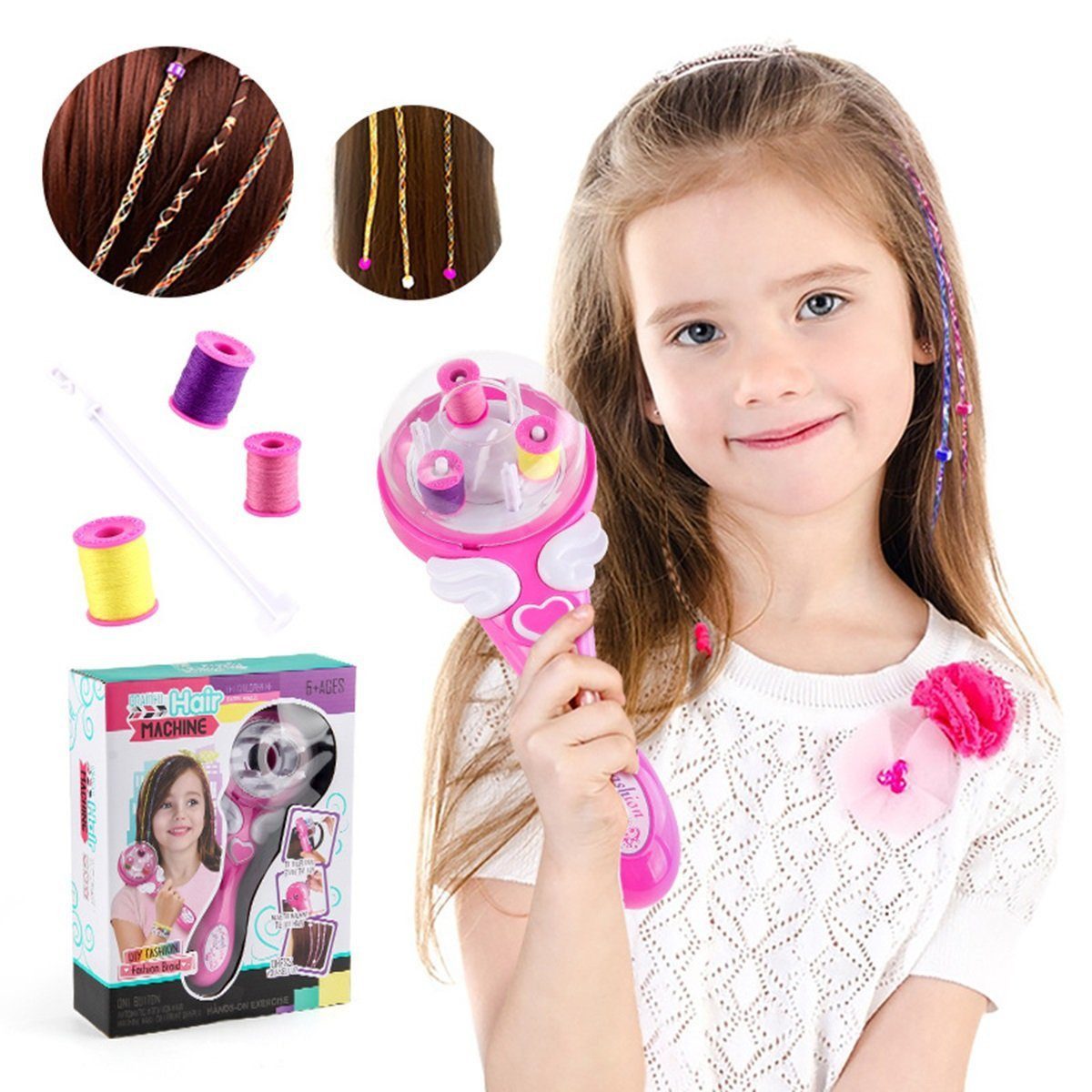 Fivejoy Zopfband Verkleidung Spielzeug für Kinder,DIY Haarschmuck Flechtmaschinen