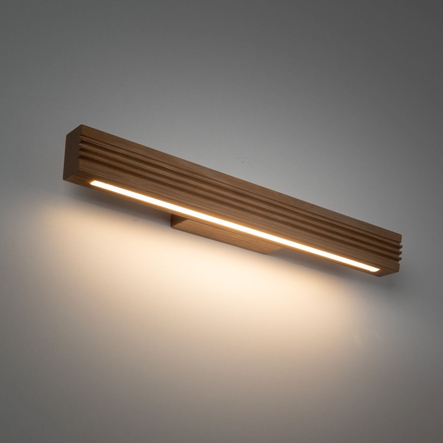 Licht-Erlebnisse Wandleuchte LISCA, LED fest integriert, Warmweiß, LED Holz Metall 45.5 cm breit Kiefer länglich 3000 K 988 lm Modern
