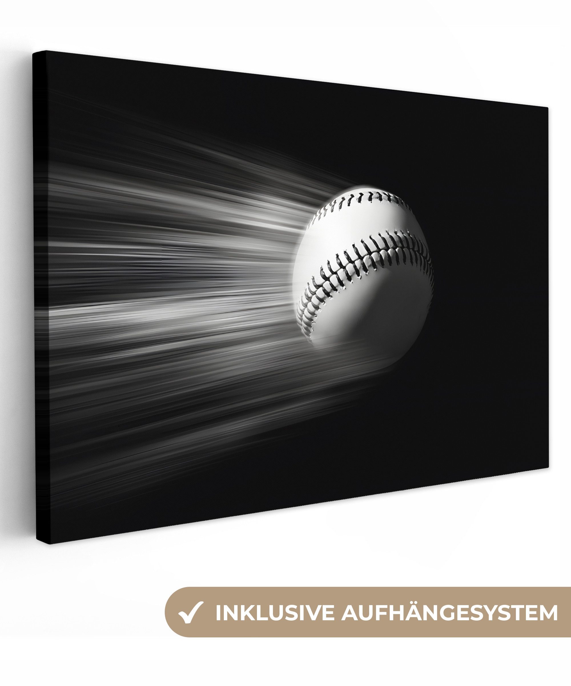 OneMillionCanvasses® Leinwandbild Baseball - Weiß - günstig online kaufen