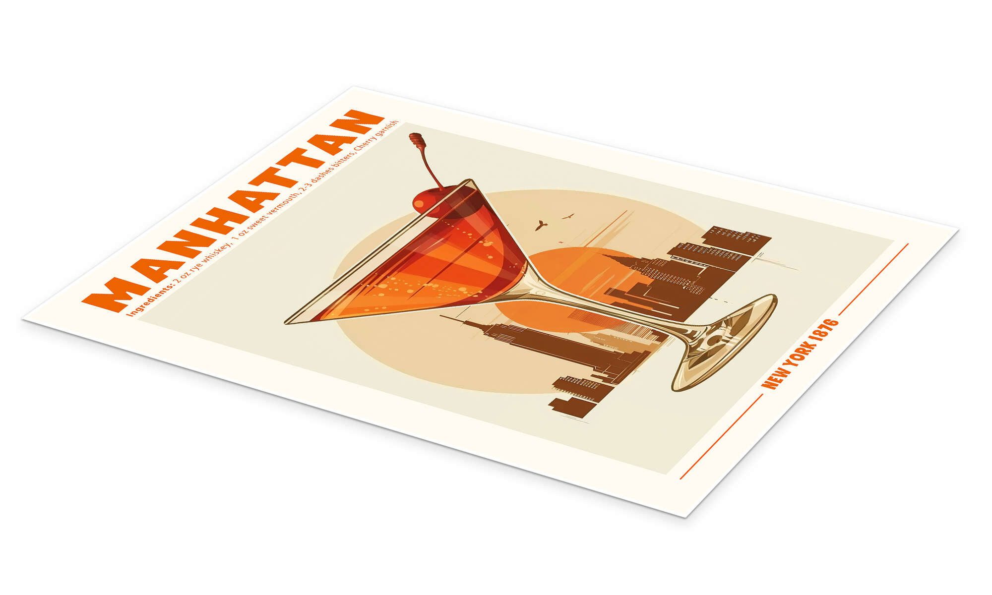 Posterlounge Wandbild Manhattan, New York 1876, TAlex, erhältlich als Poster, Leinwandbild, Wandsticker oder Acrylglasbild