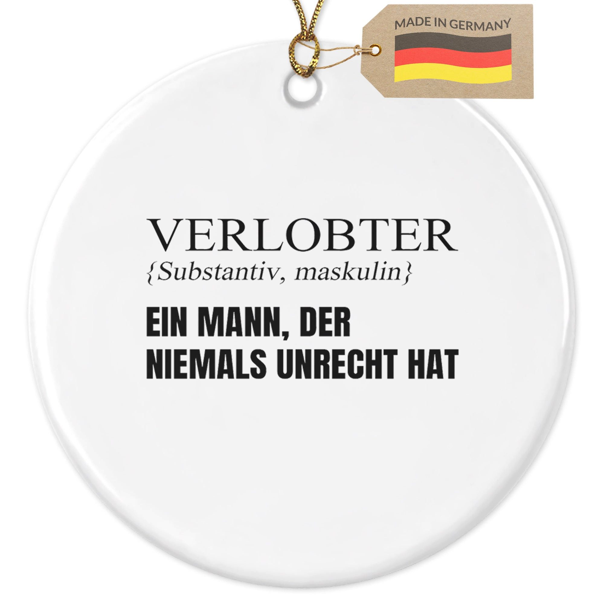 22Feels Weihnachtsbaumkugel Weihnachtsdeko Mann Verlobungsgeschenk Verlobter Groom To Be Anhänger, MADE IN GERMANY, KERAMIK