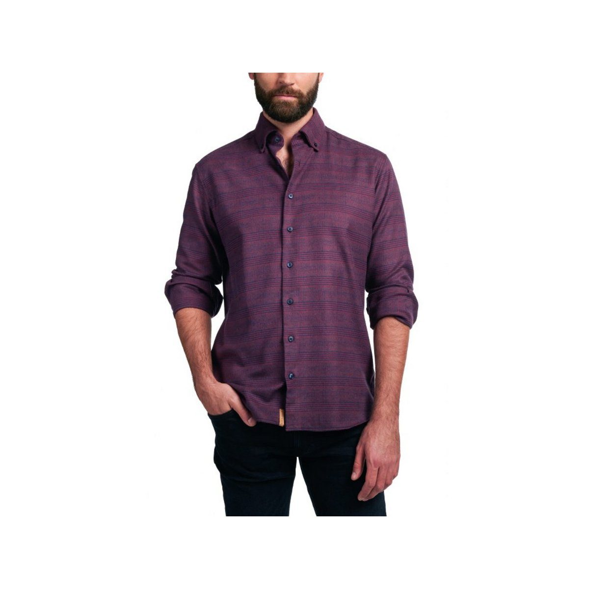 Eterna Langarmhemd bordeaux (1-tlg) | Hemden