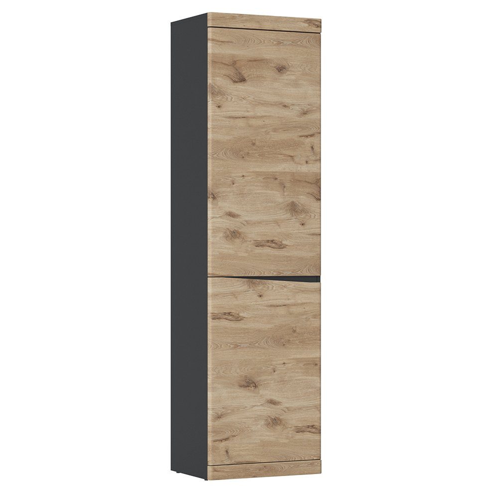 Lomadox Garderobenschrank SUNBURY-129 Garderobenschrank anthrazit, Eiche, günstig online kaufen