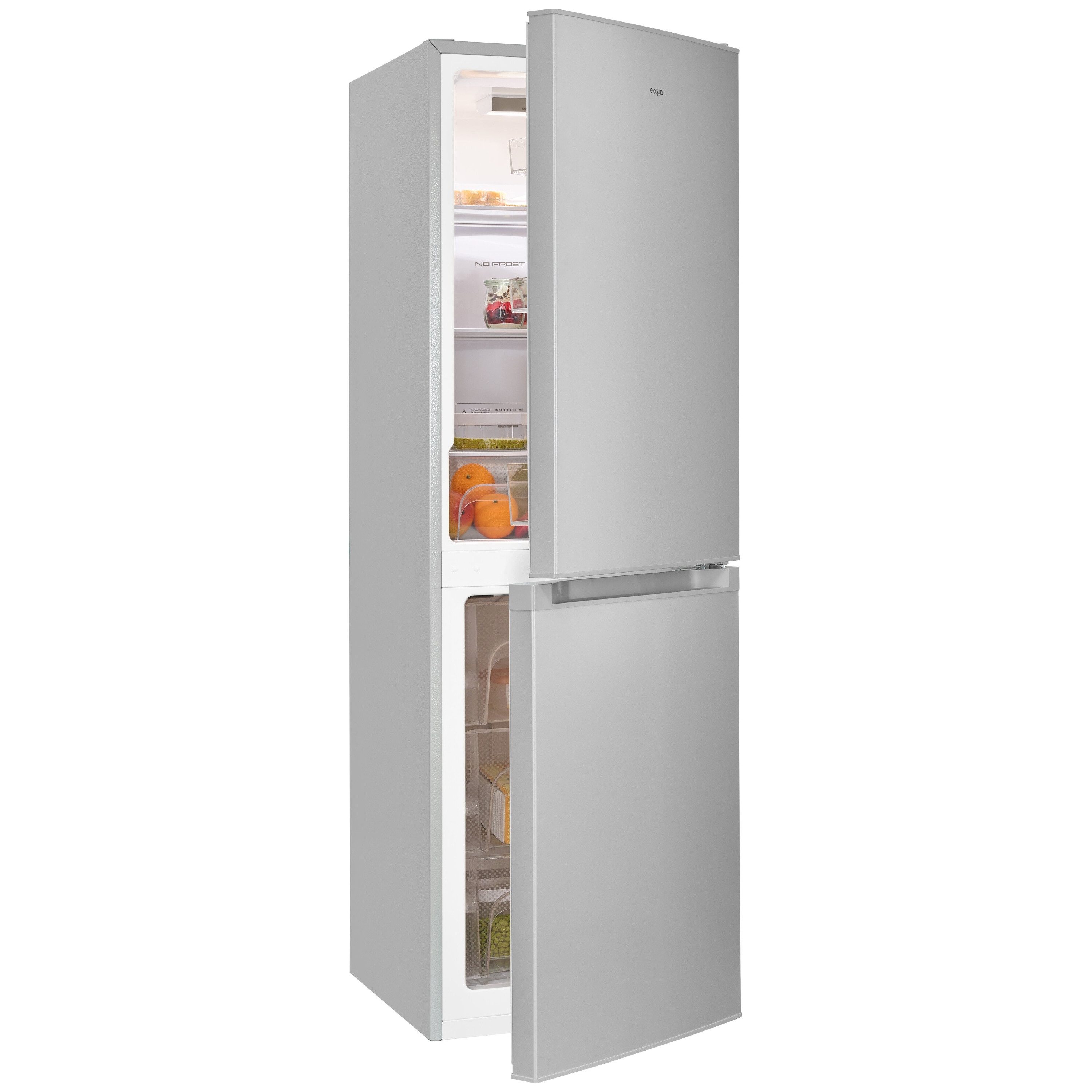 exquisit Kühl-/Gefrierkombination KGC5195-65-NF-330E, 157.5 cm hoch, 48.5 cm breit, No-Frost-Technik, LED-Beleuchtung, wechselbarer Türanschlag