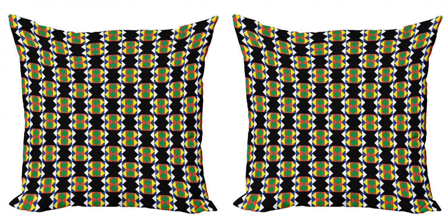 Modern Zulu Kissenbezüge Kente Doppelseitiger Stück), Funky Muster Abakuhaus Accent (2 Digitaldruck,