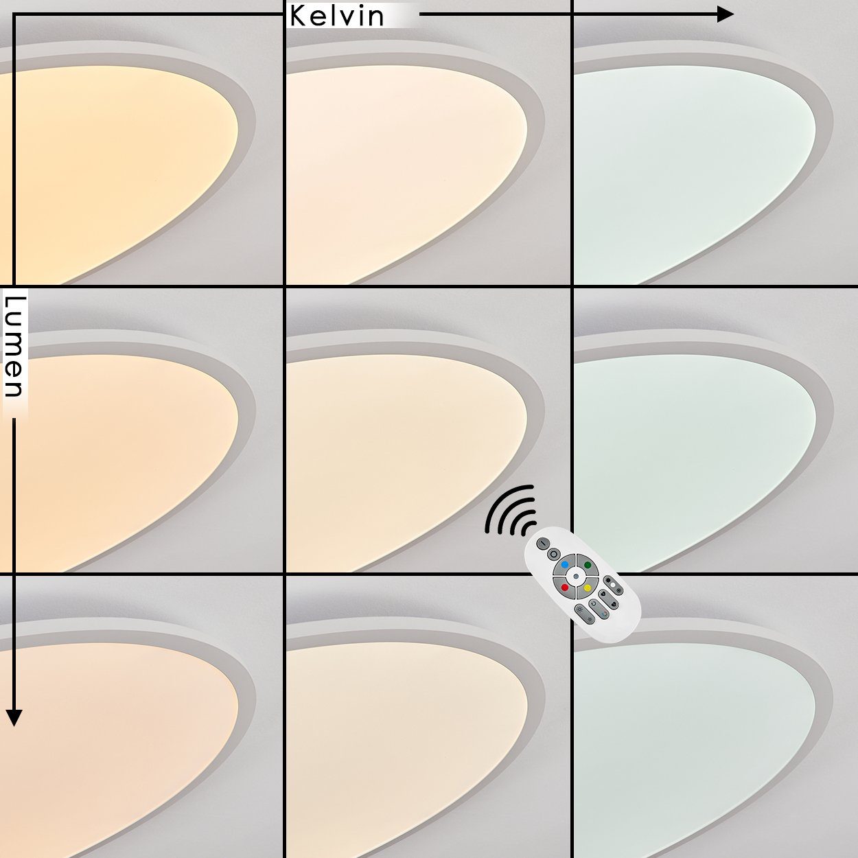 hofstein Deckenleuchte dimmbare Deckenlampe aus in (80 cm), Smart Metall/Kunststoff LED steuerbar Farbwechsler, wechselbar, 2700-6500 Fernbedienung über RGB App/ Weiß Kelvin