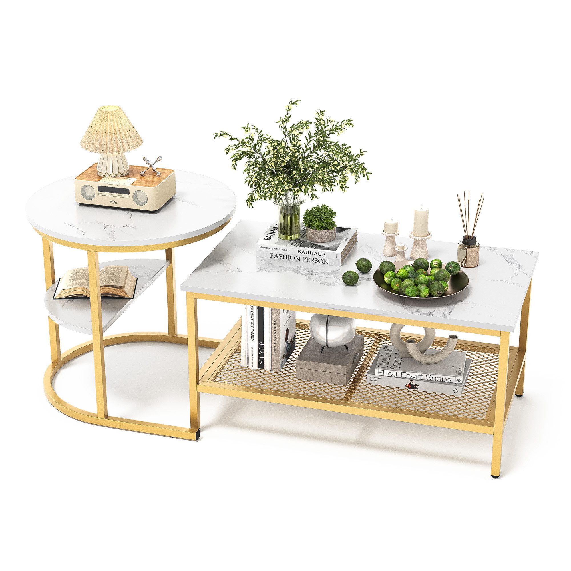 SEEZSSA Couchtisch 2er Set Couchtisch Runder günstig online kaufen