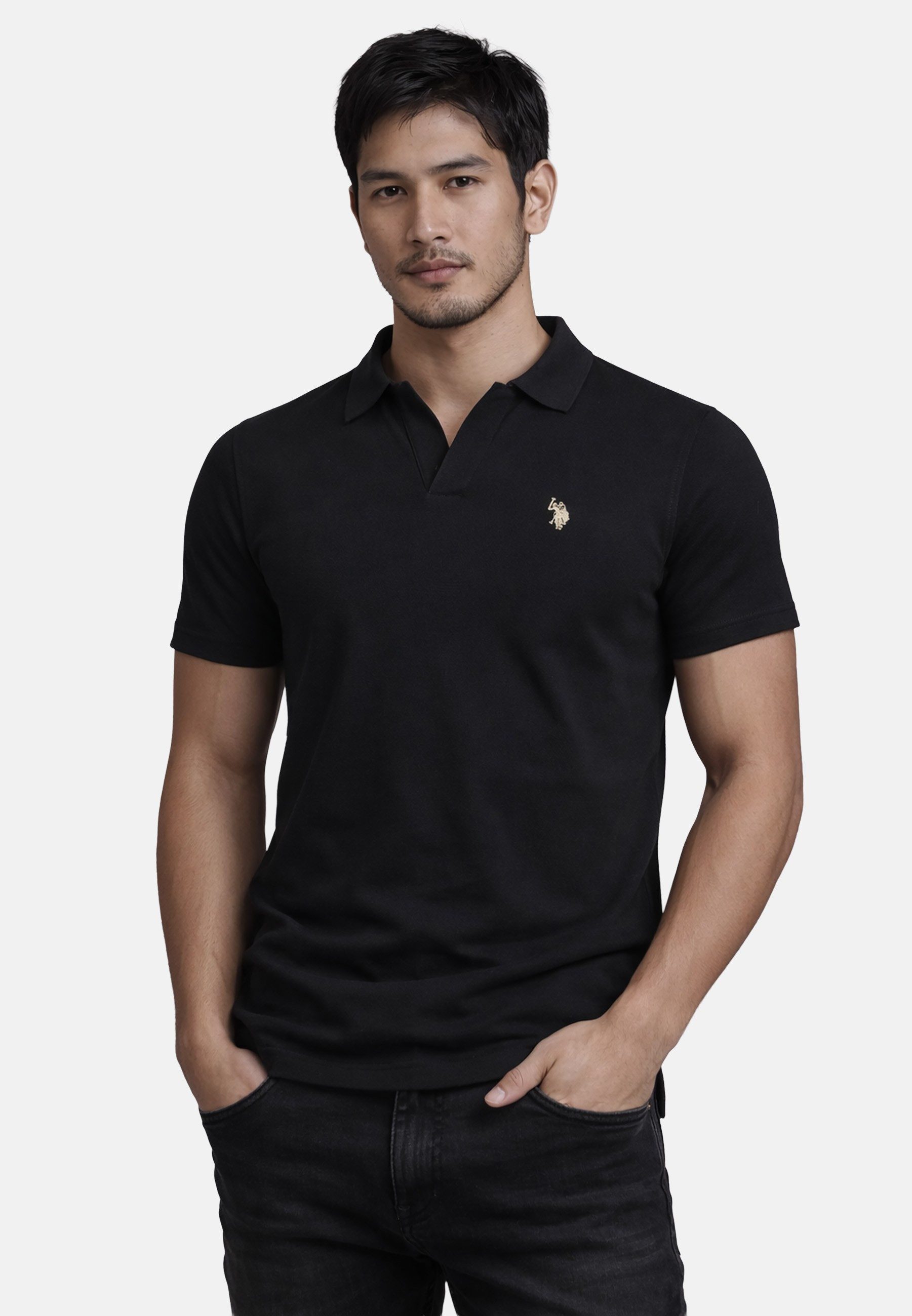 U.S. Polo Assn. Poloshirt USAAce - Herren Shirt aus Baumwolle mit offenem Kragen Modernes Polo Shirt mit offenem Kragen und Logostickerei