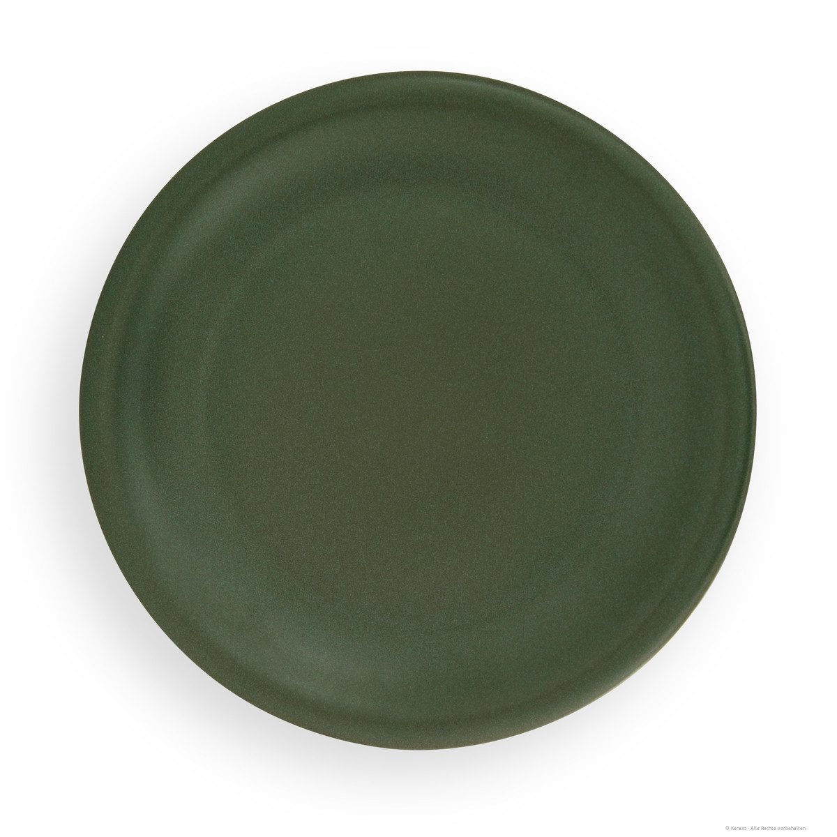 Bunzlauer Keramik Speiseteller Flacher Teller Ø24 cm Essteller Serviertelle, Keramikteller Dekor Grün