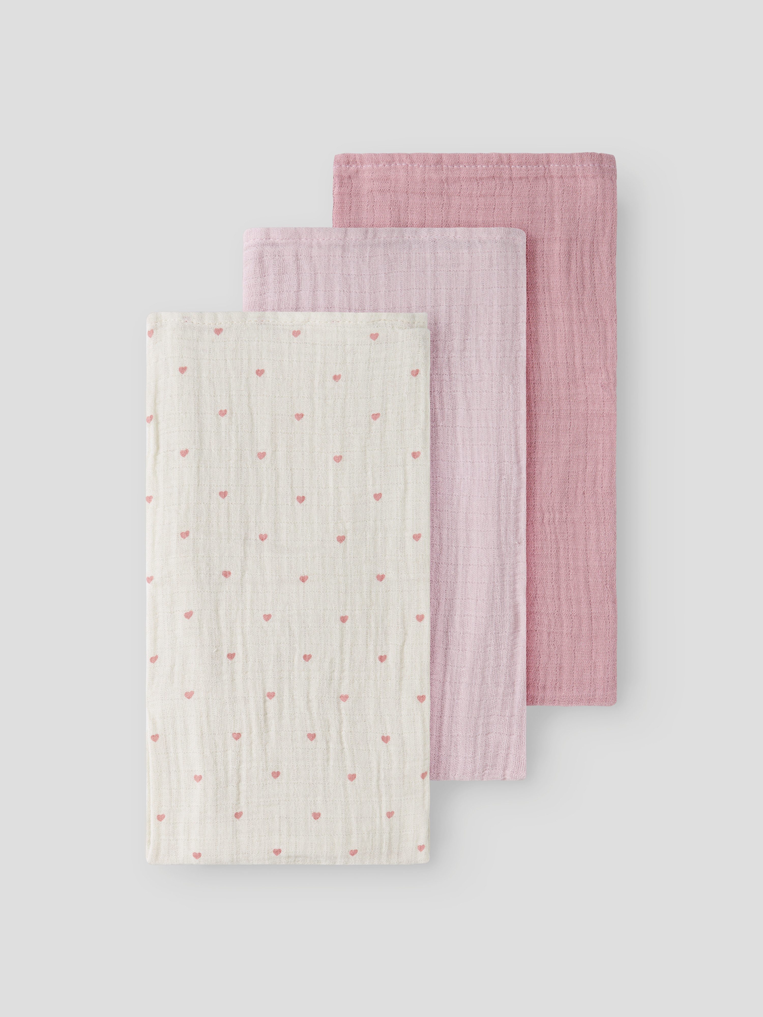 Lil' Atelier Multifunktionstuch NBNISLEYS 3PACK NAPPIES LIL NOOS, (Packung, 3-St), aus Baumwolle, bequeme Passform, mit Blumenmuster und Uni-Look – Bild 2 von 4