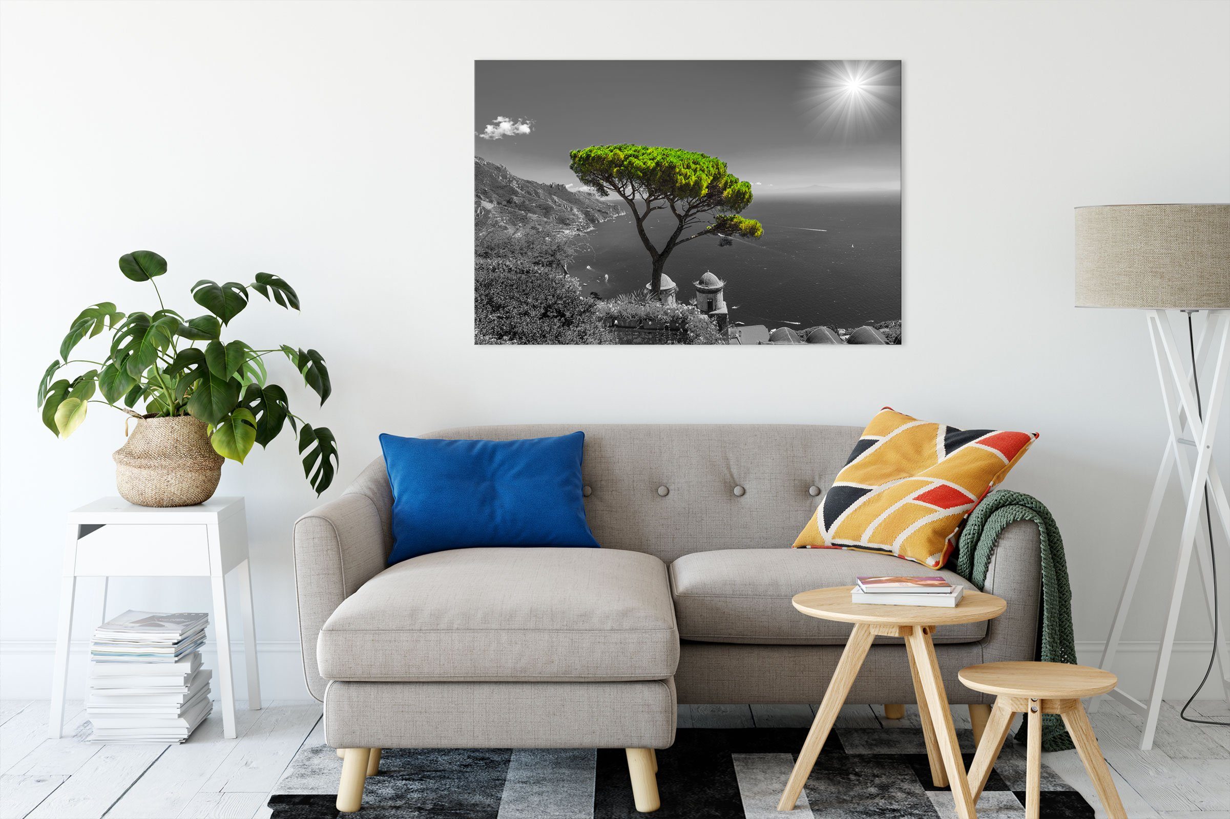fertig bespannt, am Leinwandbild Leinwandbild (1 Baum Mittelmeer St), inkl. Mittelmeer, Baum Pixxprint am Zackenaufhänger