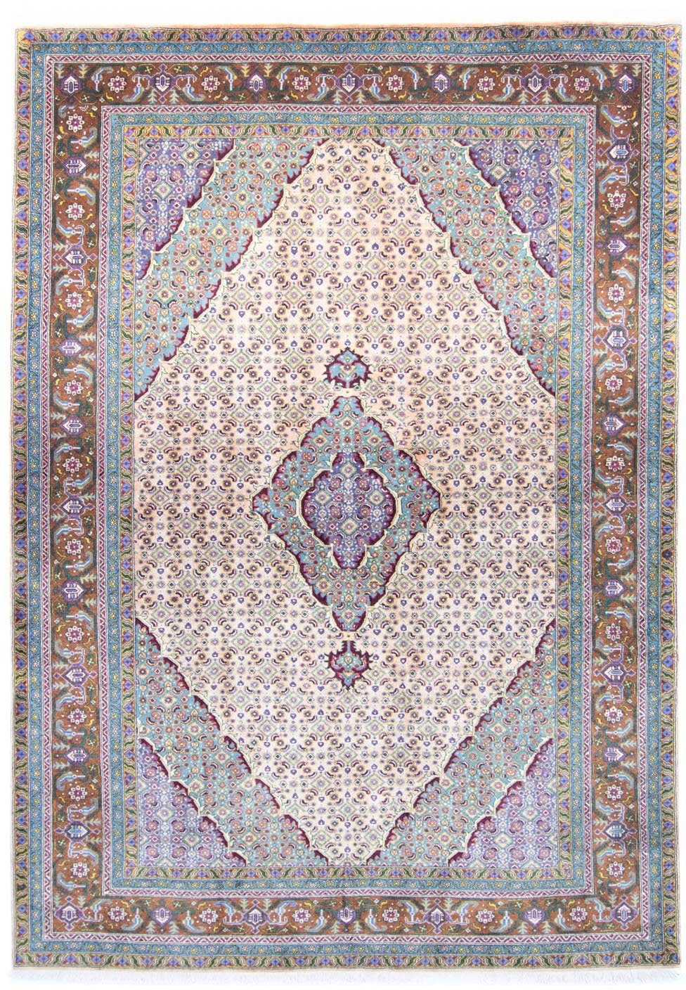 Wollteppich Ardebil Medaillon Beige 297 x 200 cm, morgenland, rechteckig, Höhe: 10 mm, Unikat mit Zertifikat