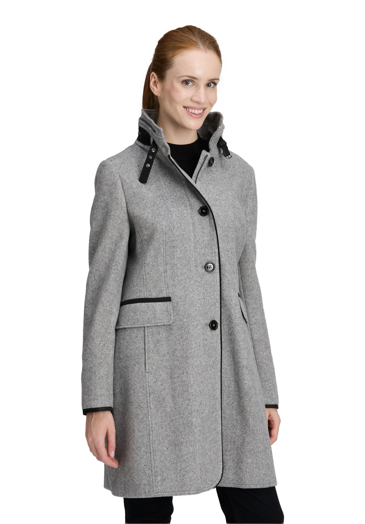 Gil Bret Wollmantel mit Wolle, Stehkragen und Knopfleiste günstig online kaufen