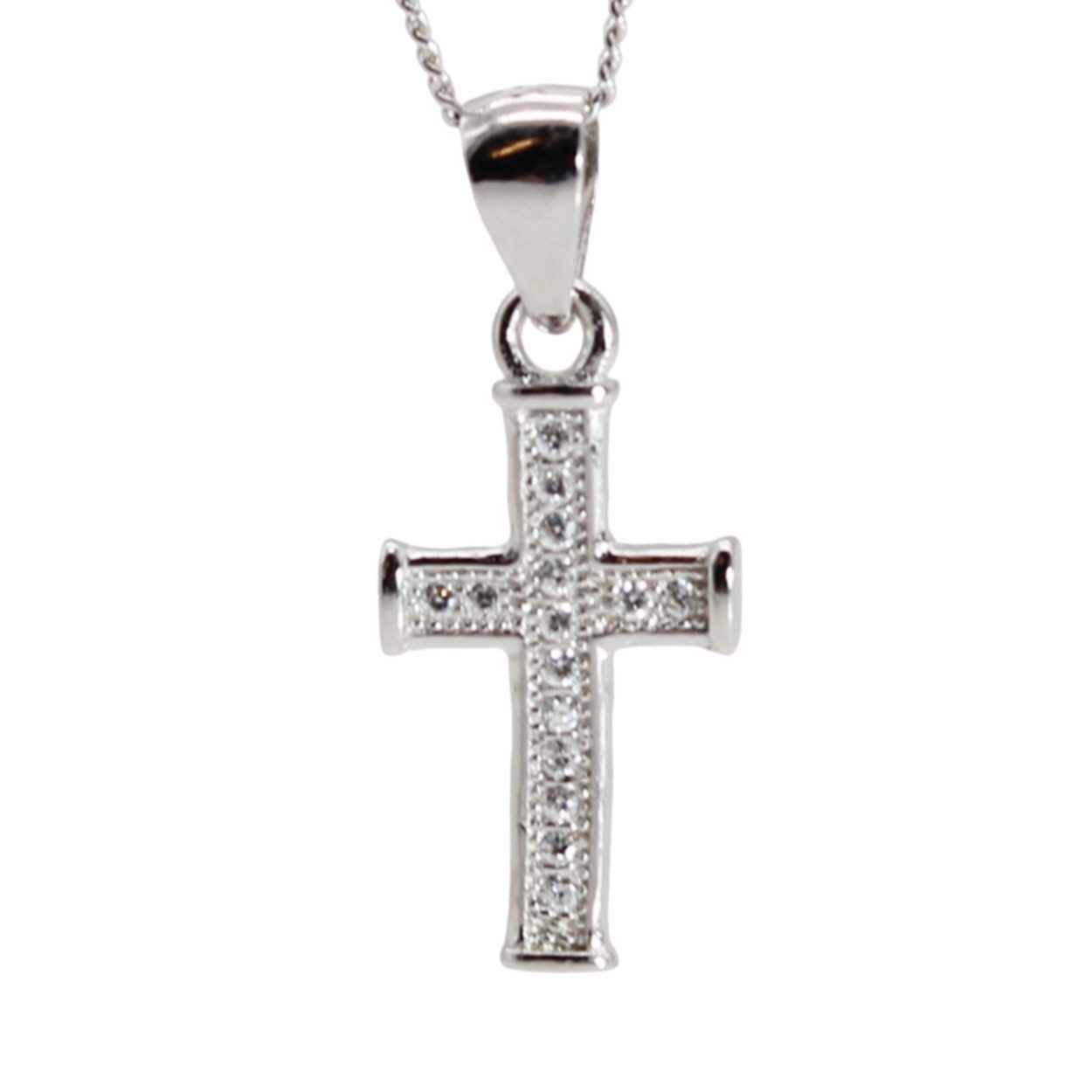 Silberkette Kirchenschmuck Kette mit Jesus Kreuz Anhänger Halskette Schmuck