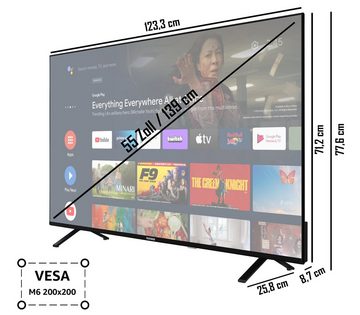 Telefunken XU55AN751S LCD-LED Fernseher (139 cm/55 Zoll, 4K Ultra HD, Android TV, HDR Dolby Vision, Triple-Tuner, Bluetooth, Dolby Atmos)