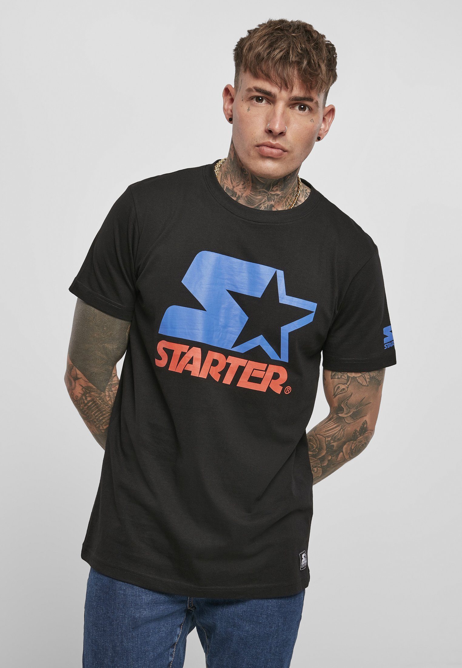 Starter T-Shirt Herren Starter Two Color Logo Tee (1-tlg) black