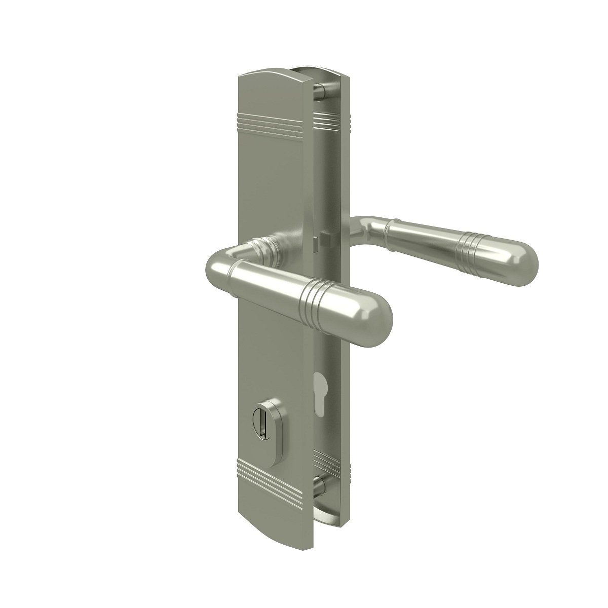 Türbeschlag Nickel matt Zylinderschutz PZ Sicherheitsbeschlag