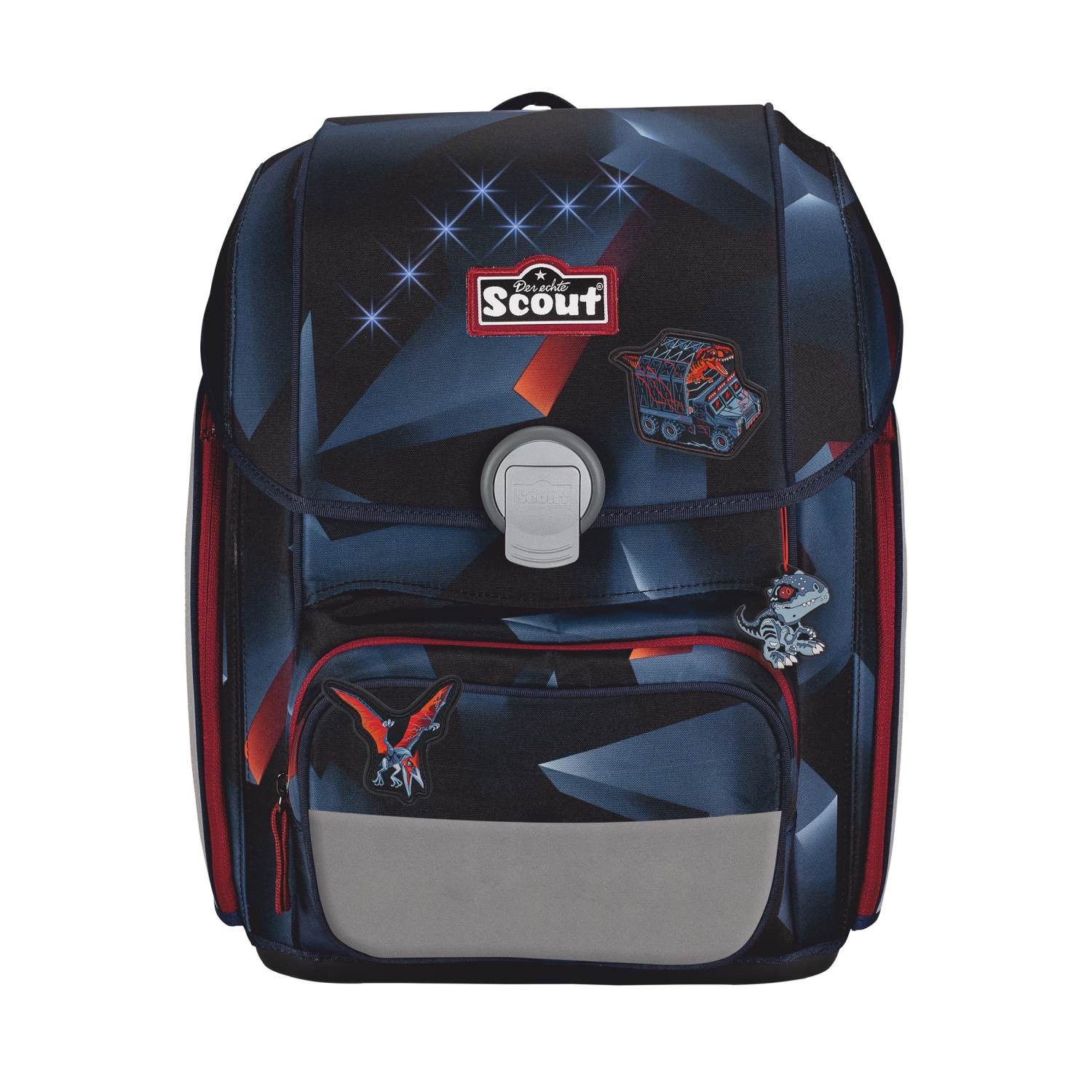 Scout Schulrucksack Scout Genius Schulranzen-Set 4 teilig Exklusiv LED Gravity