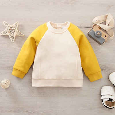 suebidou Sweatshirt Pullover Sweatshirt mit Raglanärmeln beige gelb Unisex