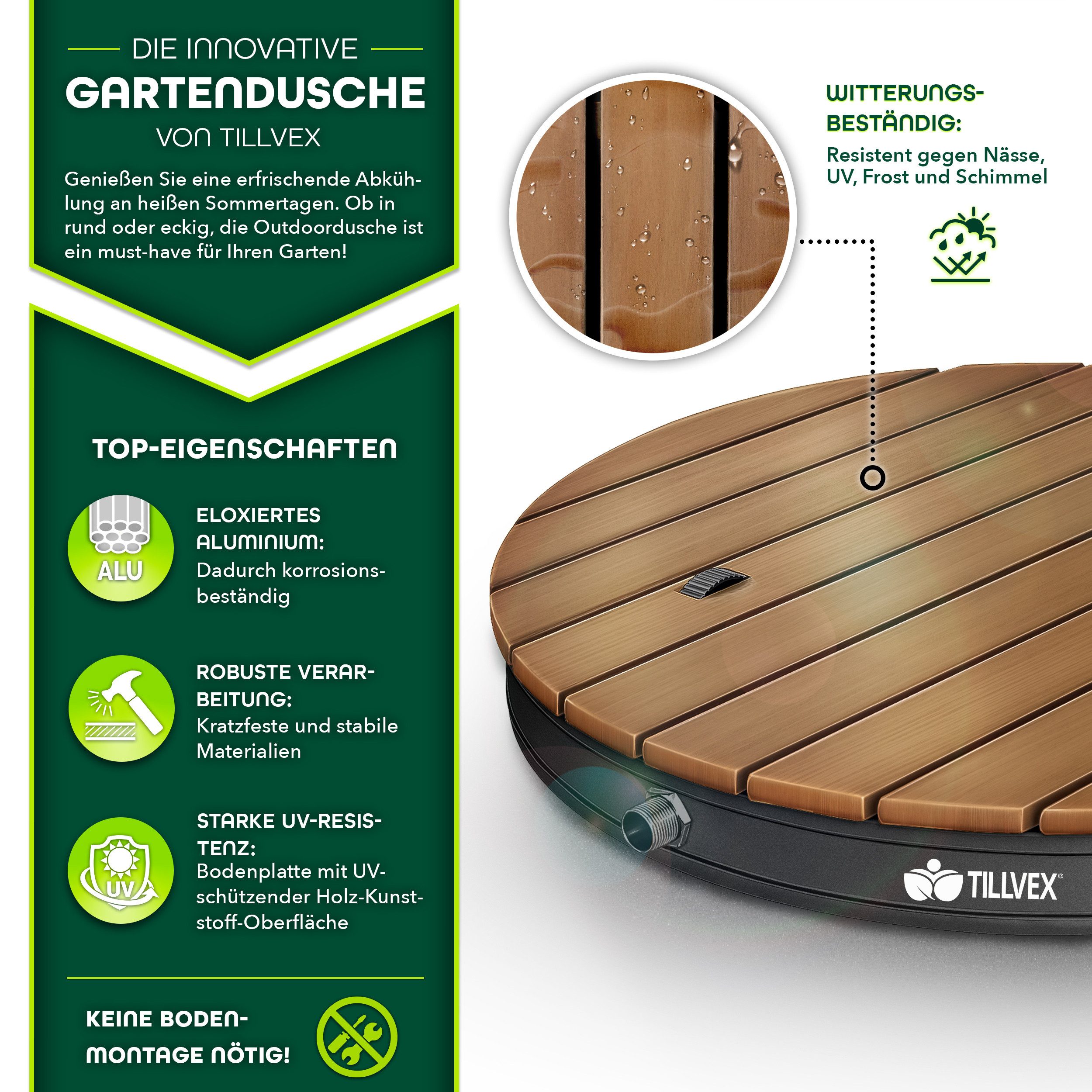tillvex Gartendusche Outdoor bis 4 m günstig online kaufen