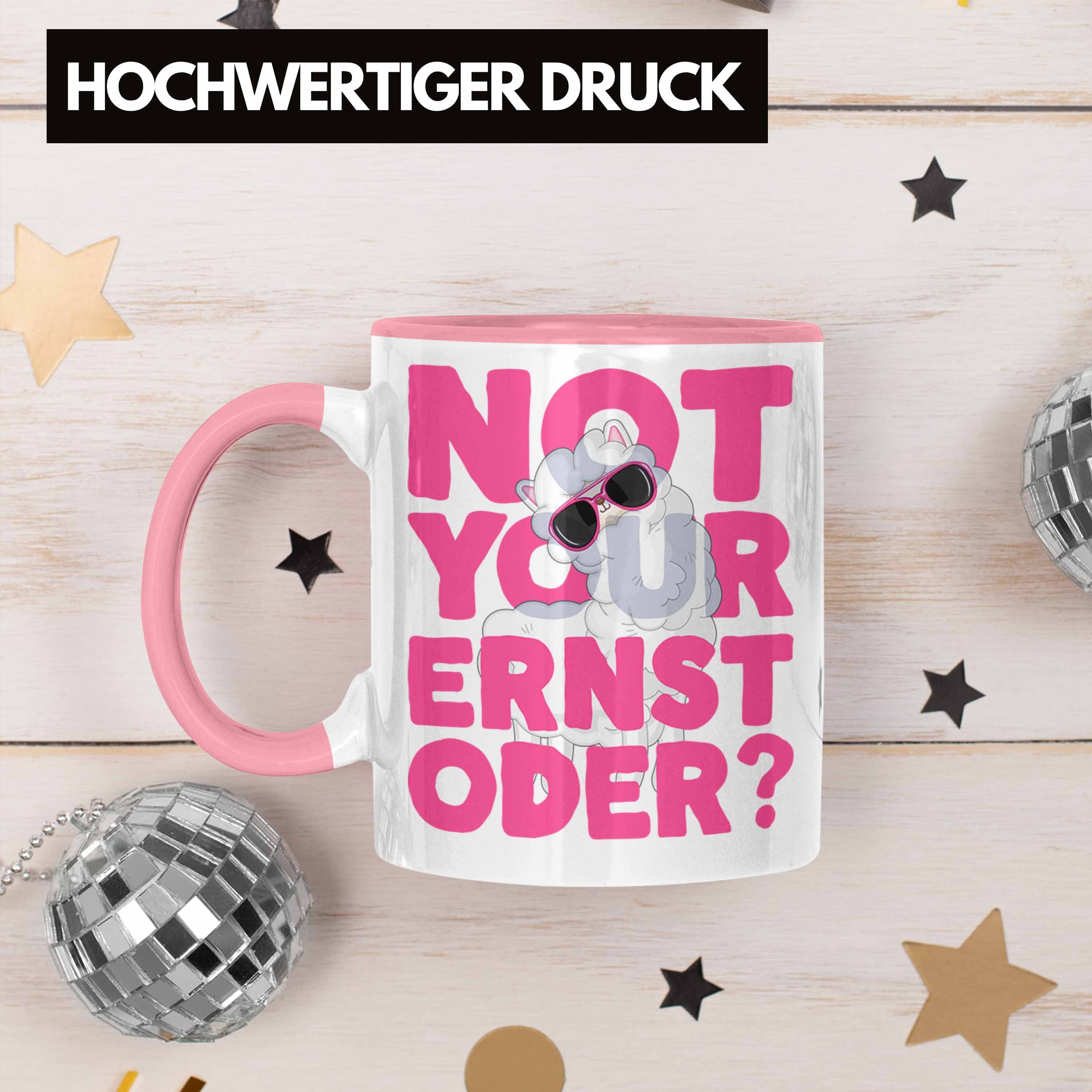 Trendation Tasse Not Your für Rosa Frauen mit Pink Ernst Oder Tasse Llama Kaffeetasse Spruch
