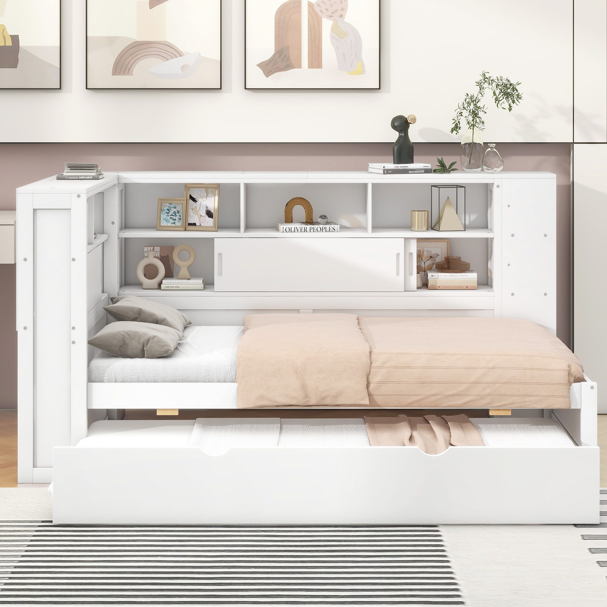 Ulife Holzbett 90x200cm mit Ladeanschluss/ Stauraum/ günstig online kaufen