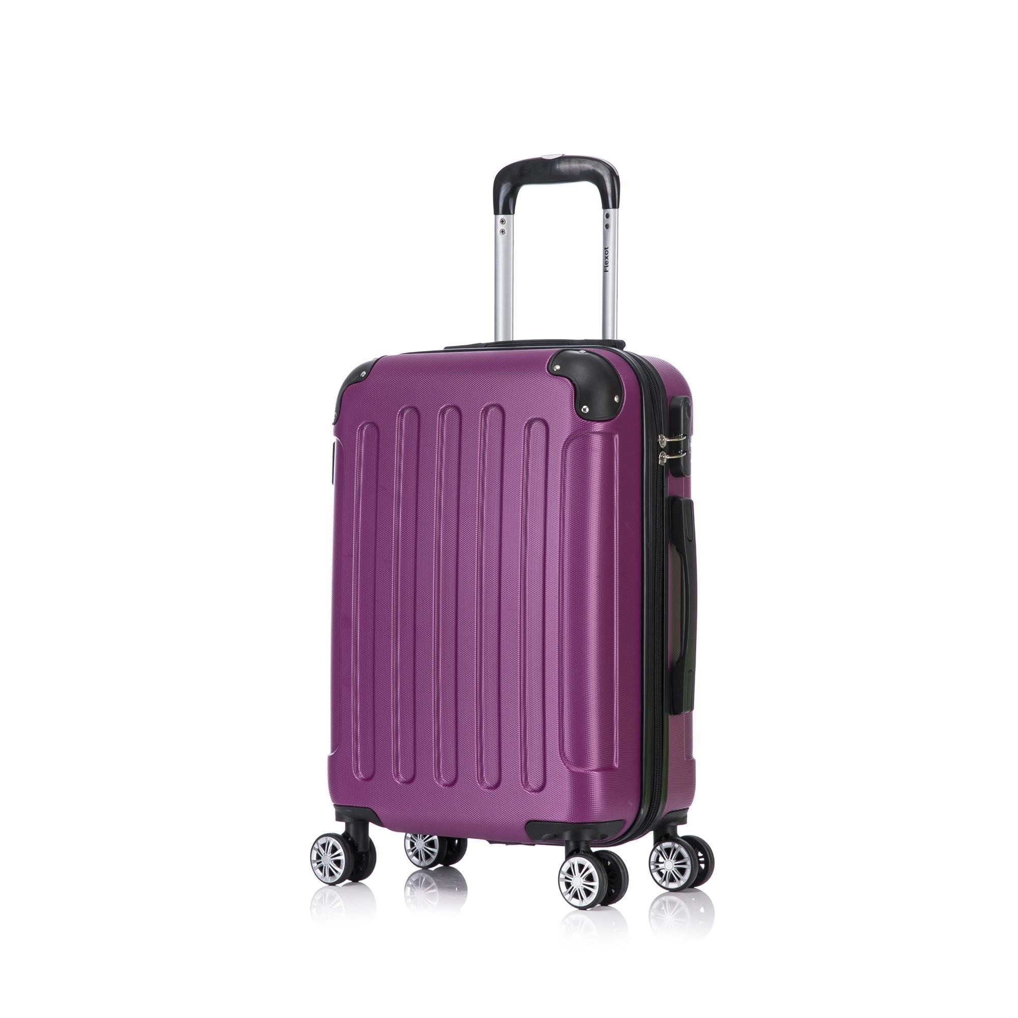 Flexot Hartschalen-Trolley F-2045 Kofferset, 360° Rollen, robuster Reisekoffer, Bordcase, 4 Rollen, Robuster und moderner Koffer mit vier 360° Rollen und Zahlenschloss