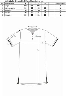 Henry Terre Nachthemd Nachthemd Kurzarm - Paspel uni