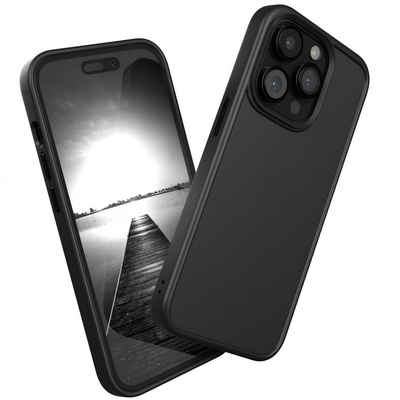 EAZY CASE Handyhülle Outdoor Case für Apple iPhone 14 Pro 6,1 Zoll, Hülle Outdoor kratzfest Schutzhülle mit Kameraschutz Robust Schwarz