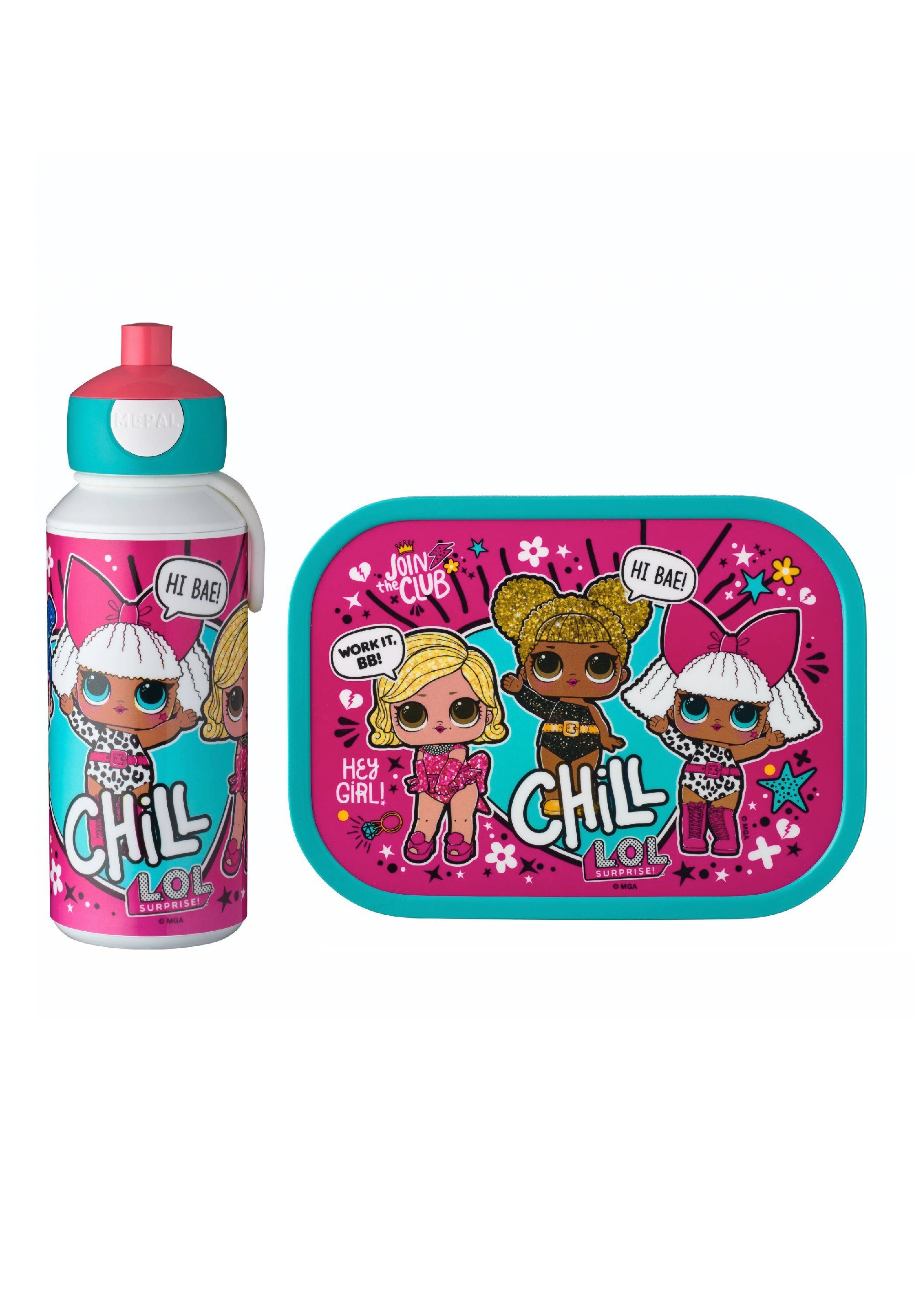 Brotdose Trinkflasche L.O.L. BPA-frei Lunchbox Snackgabel, Set 2-tlg), mit Kinder Mepal (SET, Lunch SURPRISE! Jungen Flasche