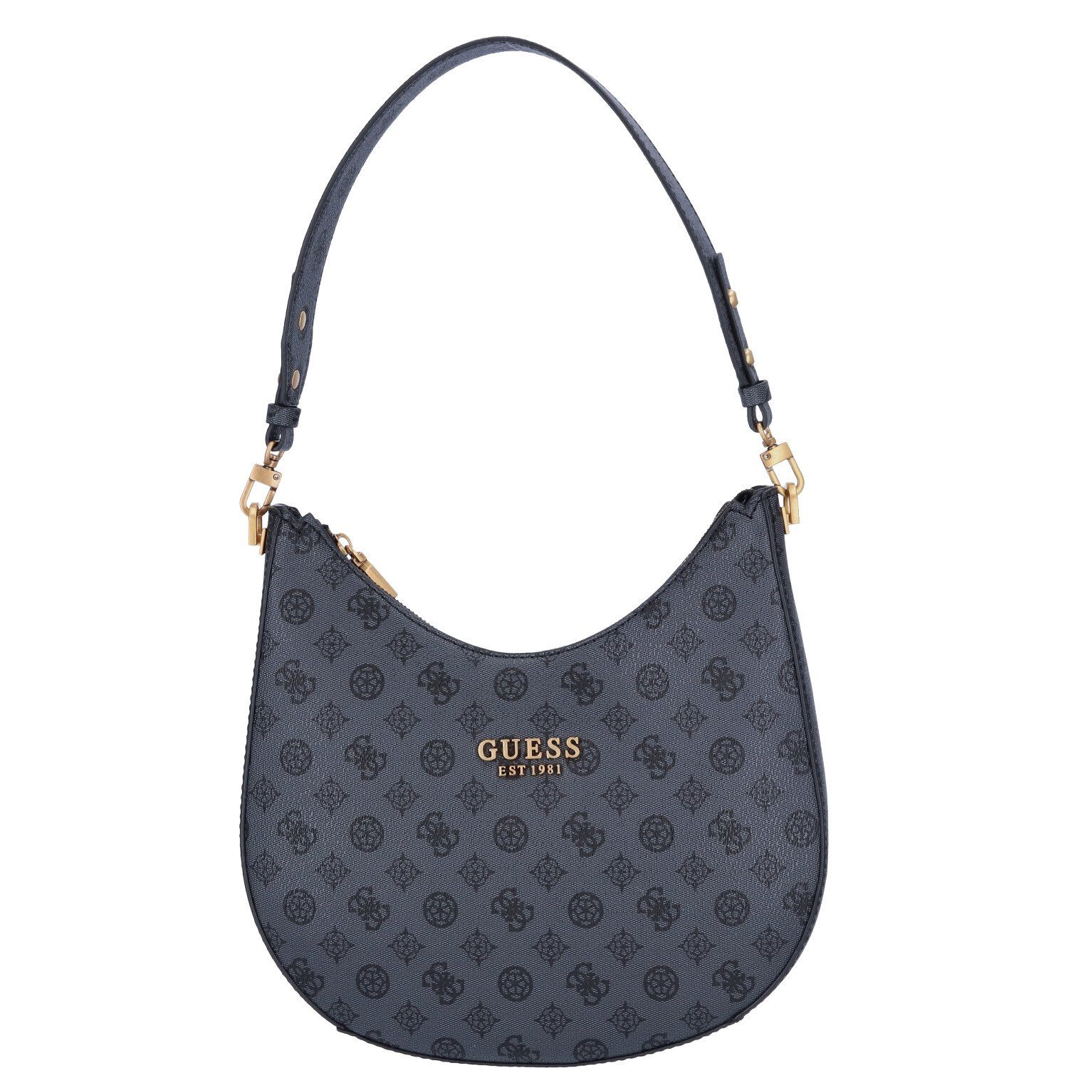 Guess Umhängetasche GUESS Damen Schultertasche Fynna Charcoal Logo (1, 1-tlg., 1)