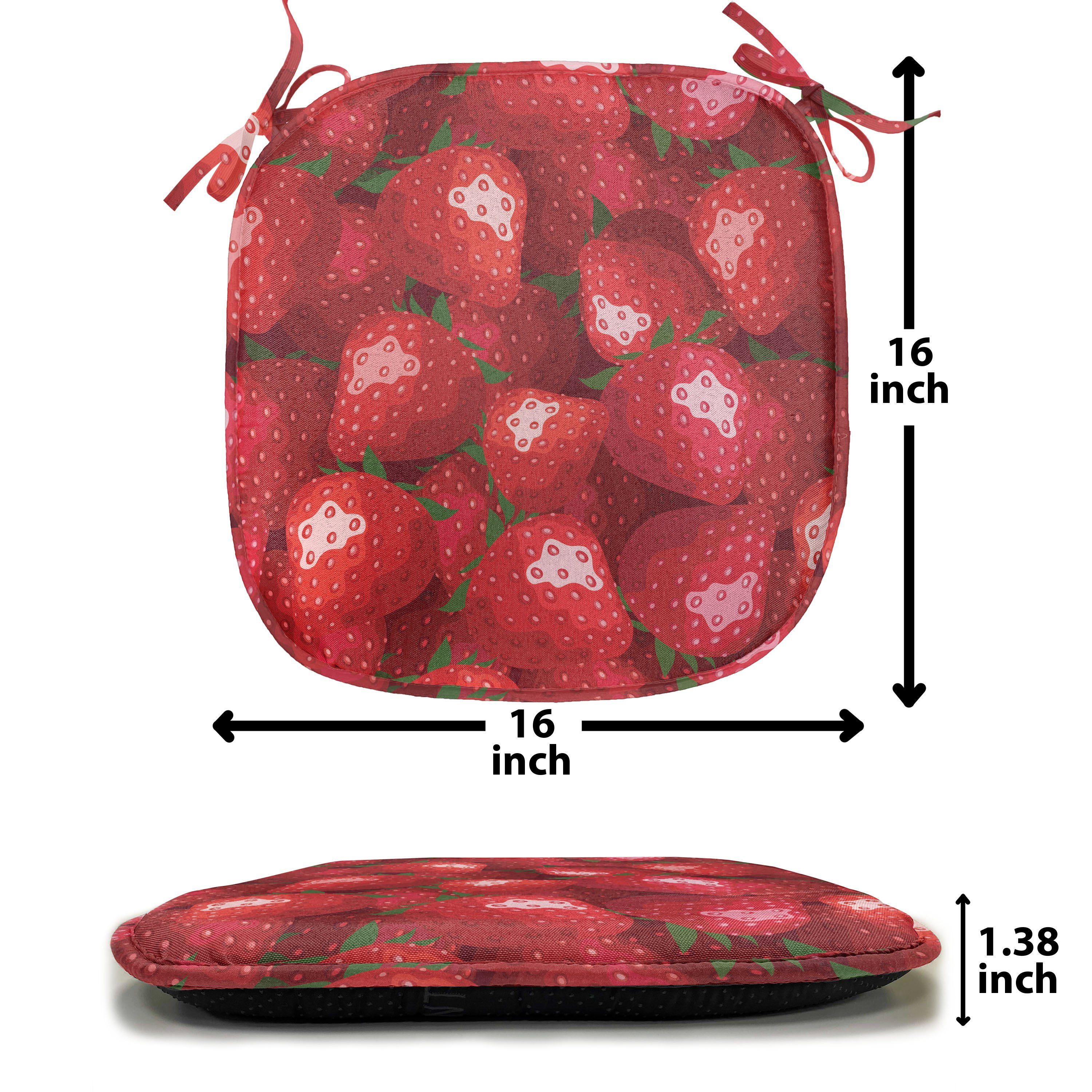 wasserfestes Riemen Kissen Erdbeeren für rot Früchte Stuhlkissen Abakuhaus Reife Küchensitze, mit Dekoratives