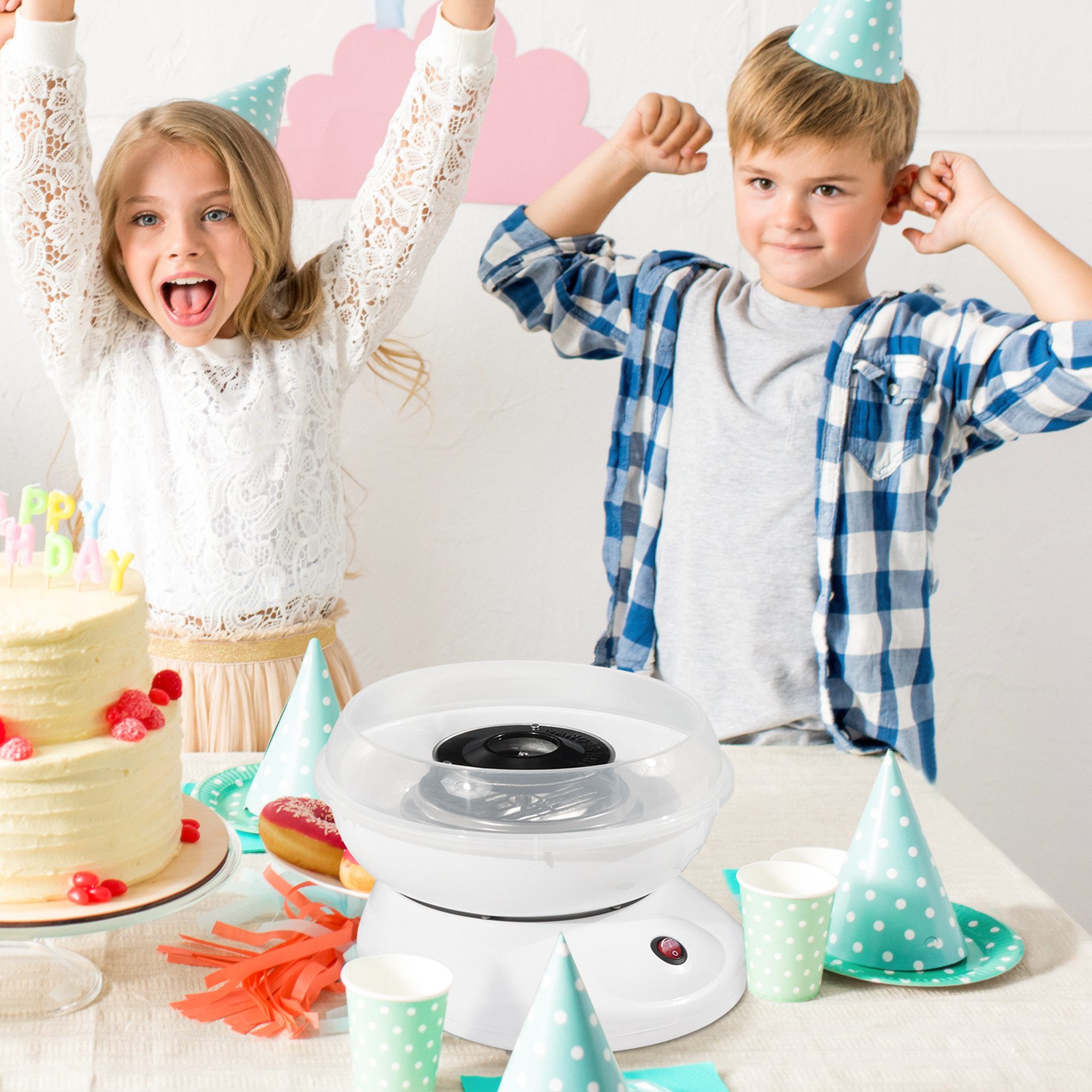 Fine Life Pro Zuckerwattemaschine Weiße Zuckerwattemaschine Modell 1 - Das perfekte Gadget für Partys, Feste und köstliche Süßigkeiten