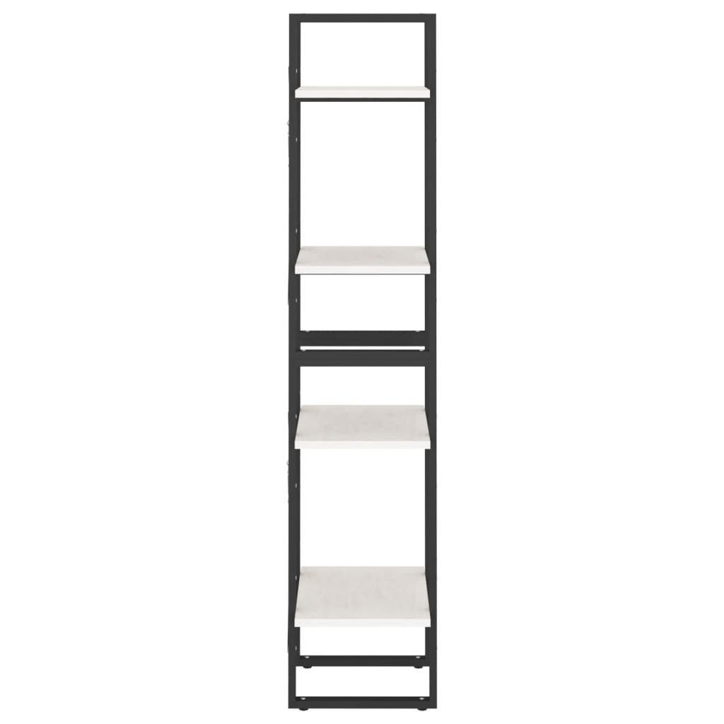 4 Kiefer cm Fächer Massivholz Bücherregal Weiß furnicato 40x30x140