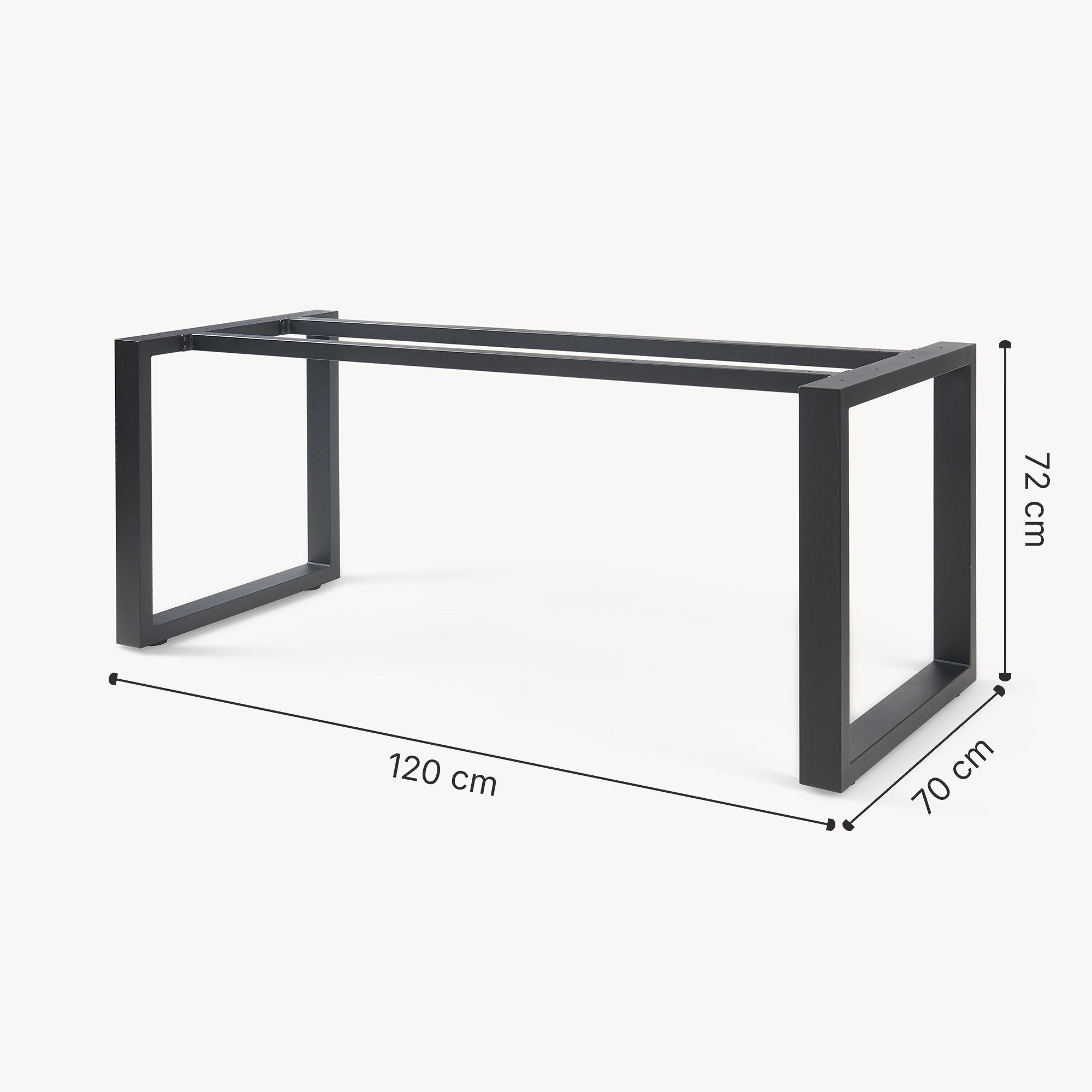 en.casa Tischgestell, »Vestmalu« Stahl 120 x 70 x 72 cm Schwarz