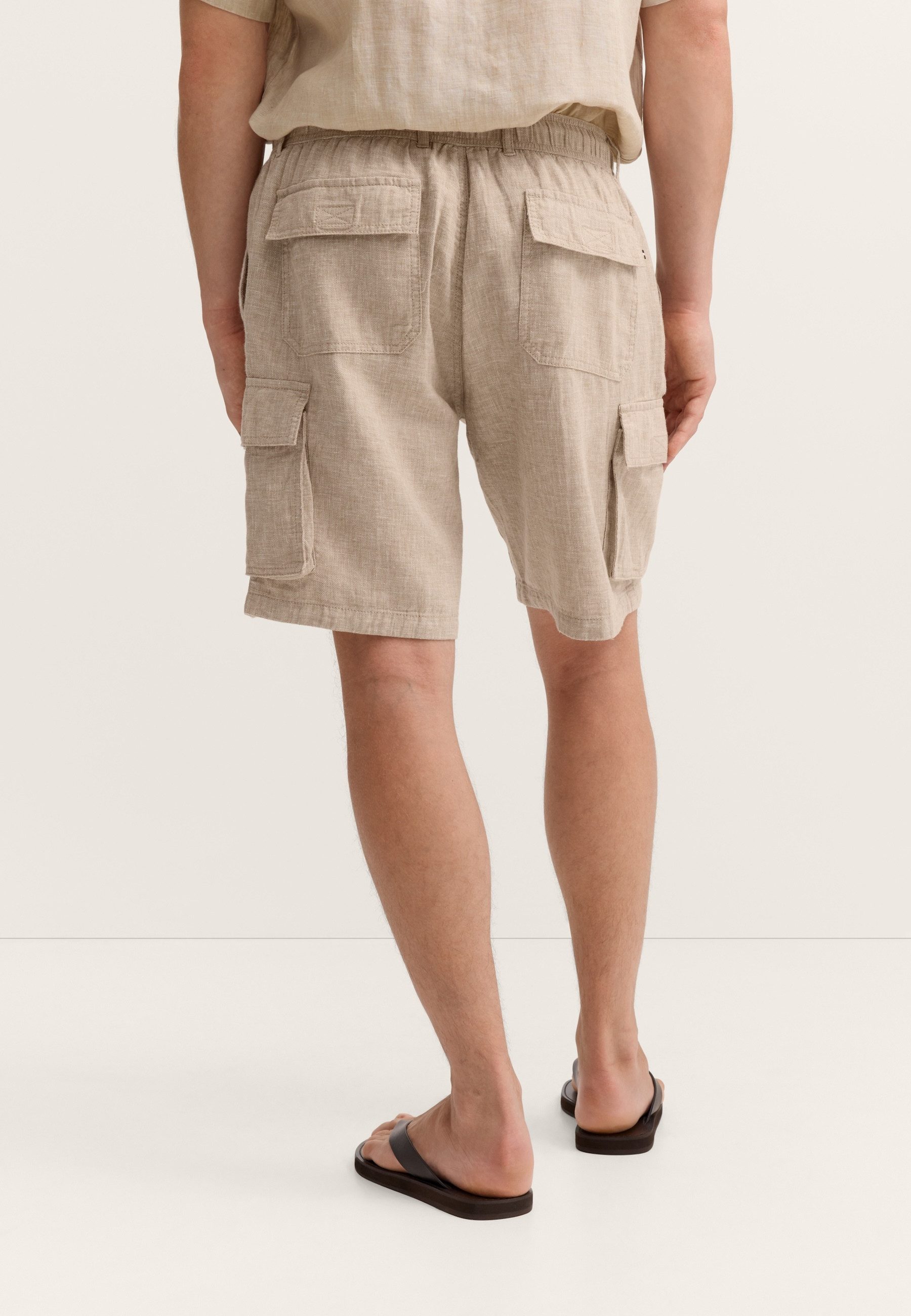 bugatti Bermudas Leinen-Mix mit Kargo-Taschen